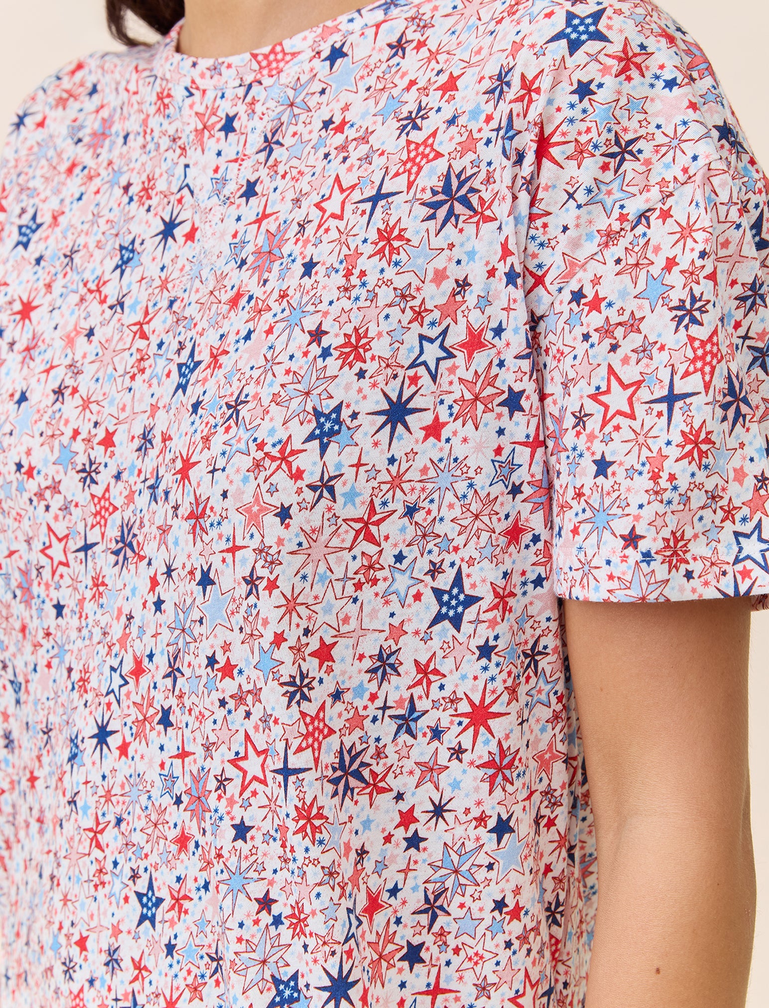 Christmas Stars Organic Cotton Knit Midi Nightie
