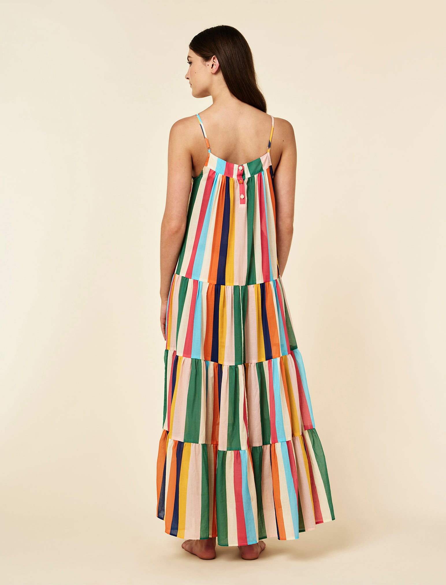 Holiday Stripe Tiered Maxi Nightie