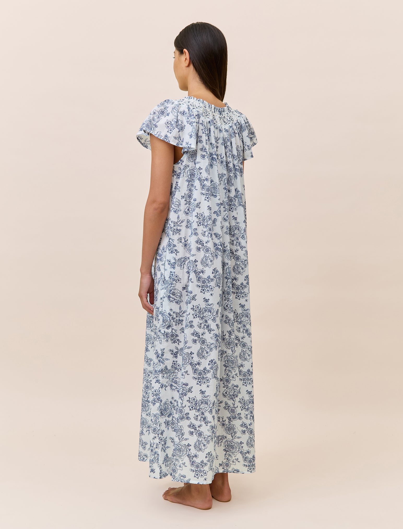 Nostalgia Shirred Neck Maxi Nightie
