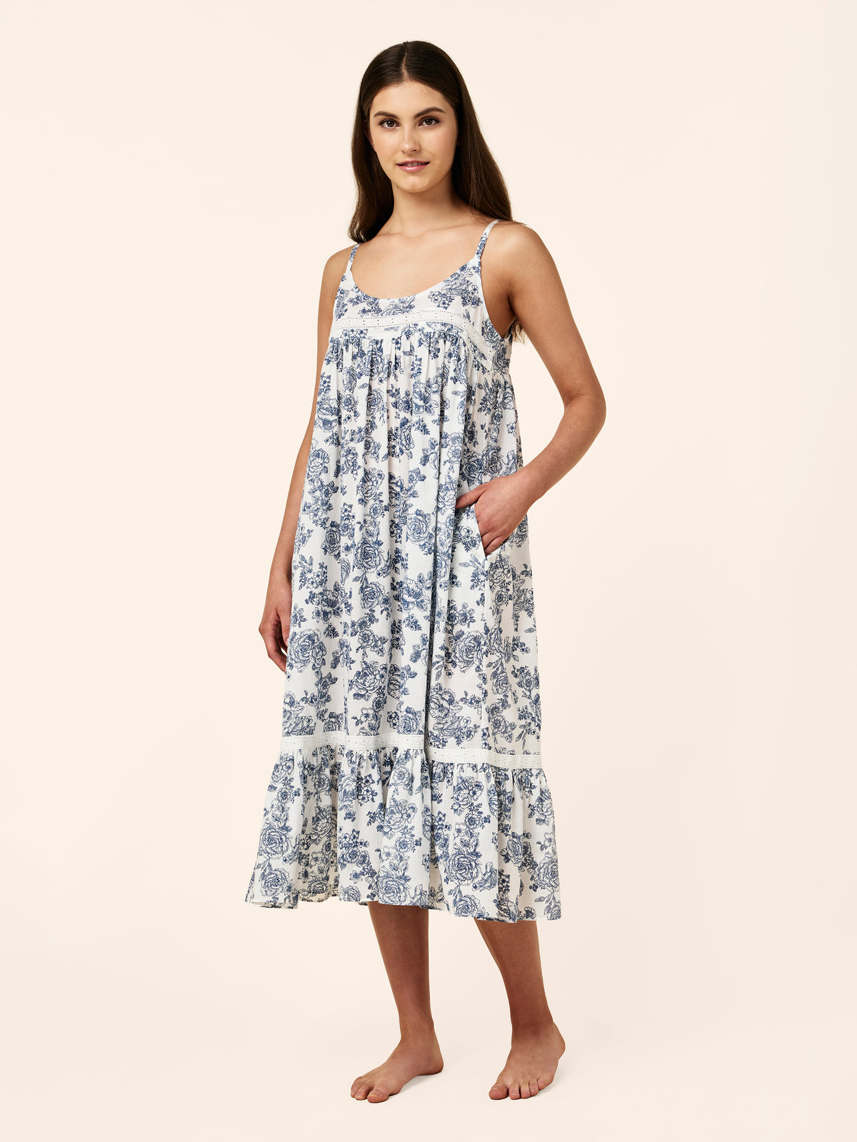 Nostalgia Strappy Lace Trim Nightie