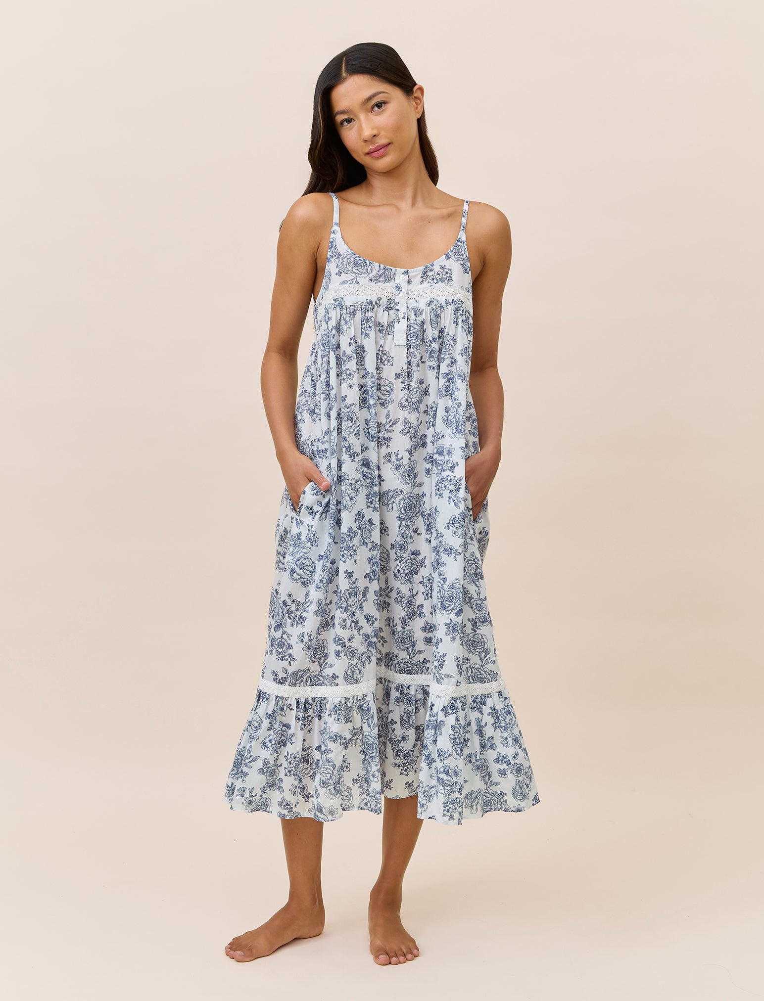 Nostalgia Strappy Lace Trim Nightie