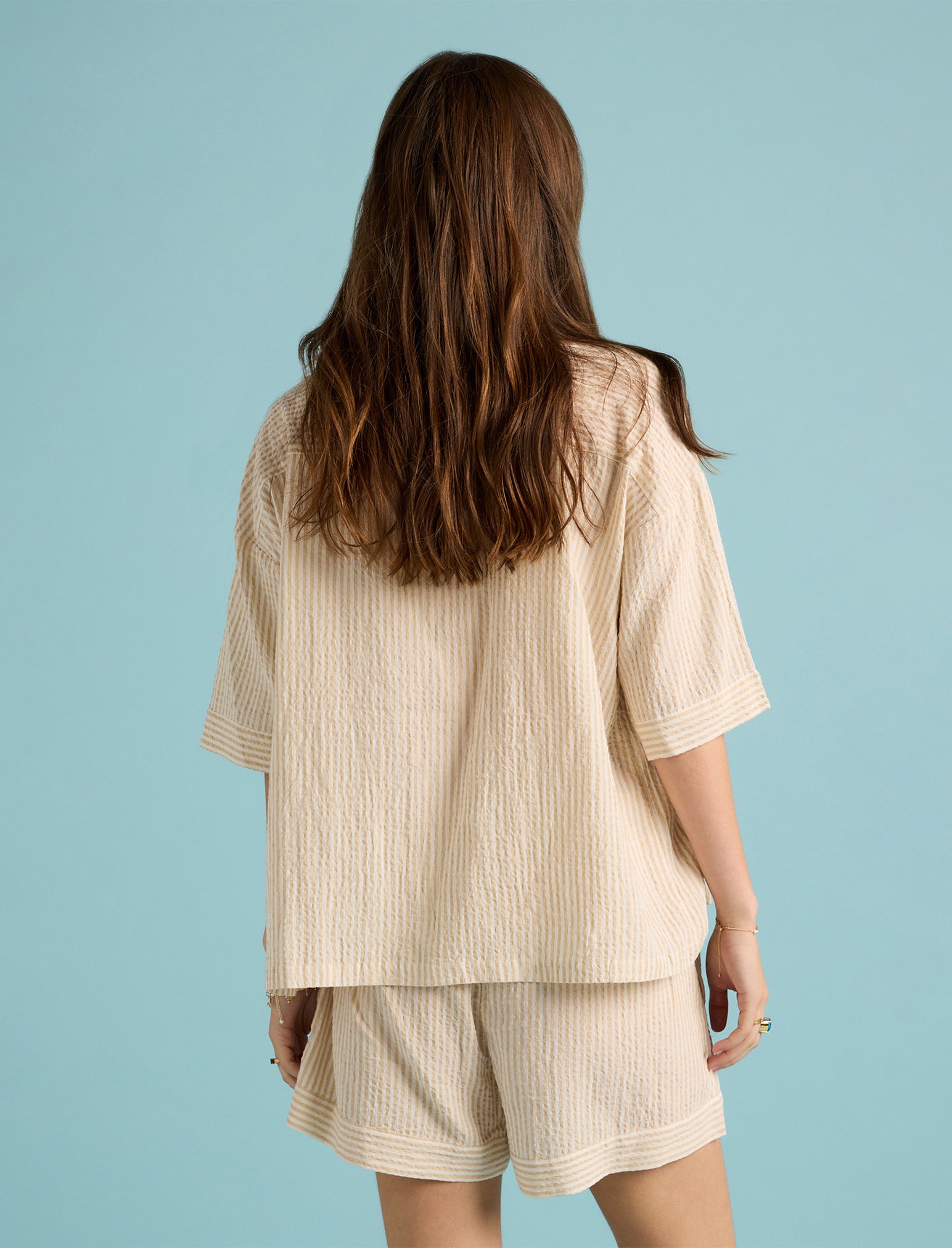 Karen Walker Seersucker Stripe Boxer PJ Set