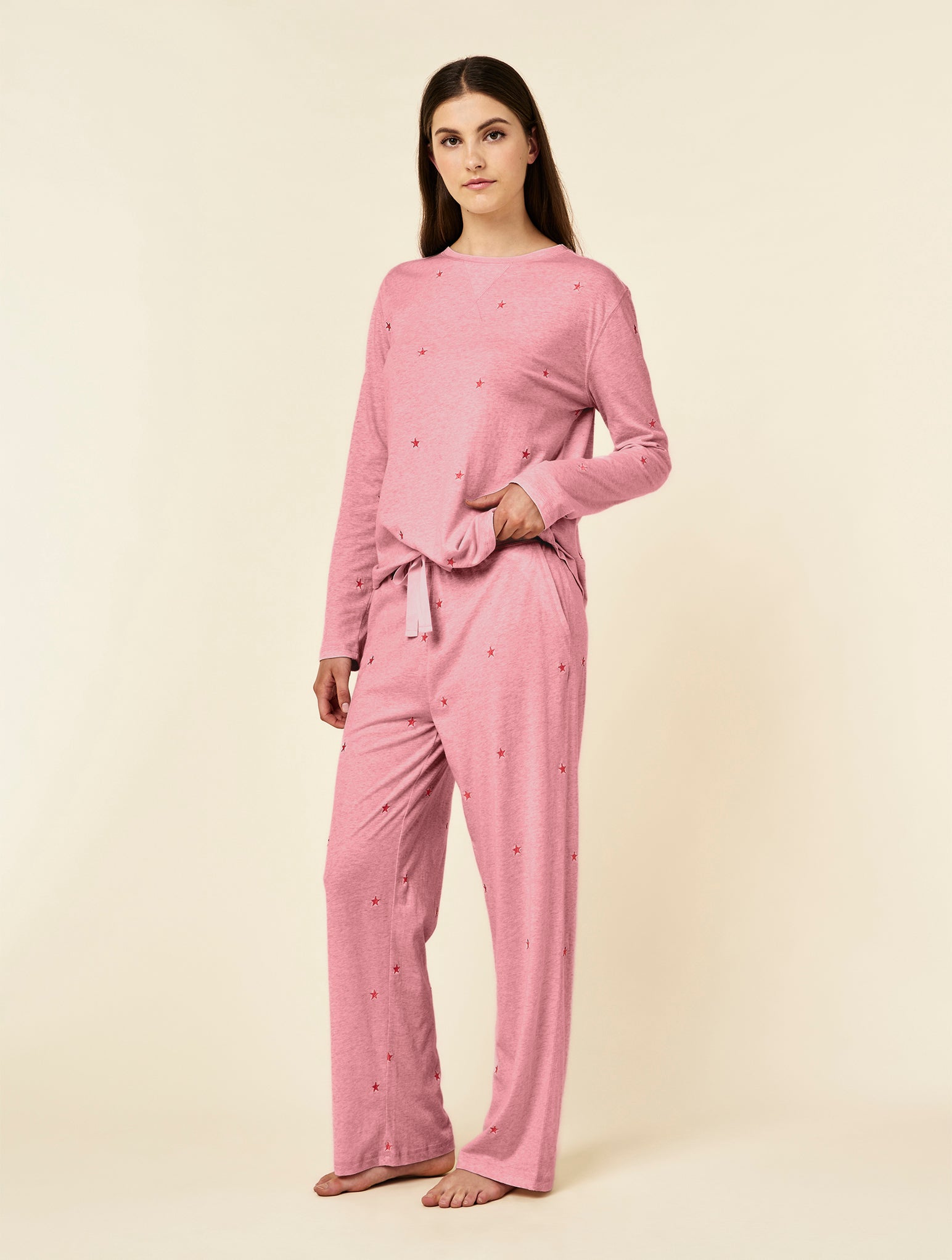 Jada Stars Cotton LS Tee and Straight Leg Pant