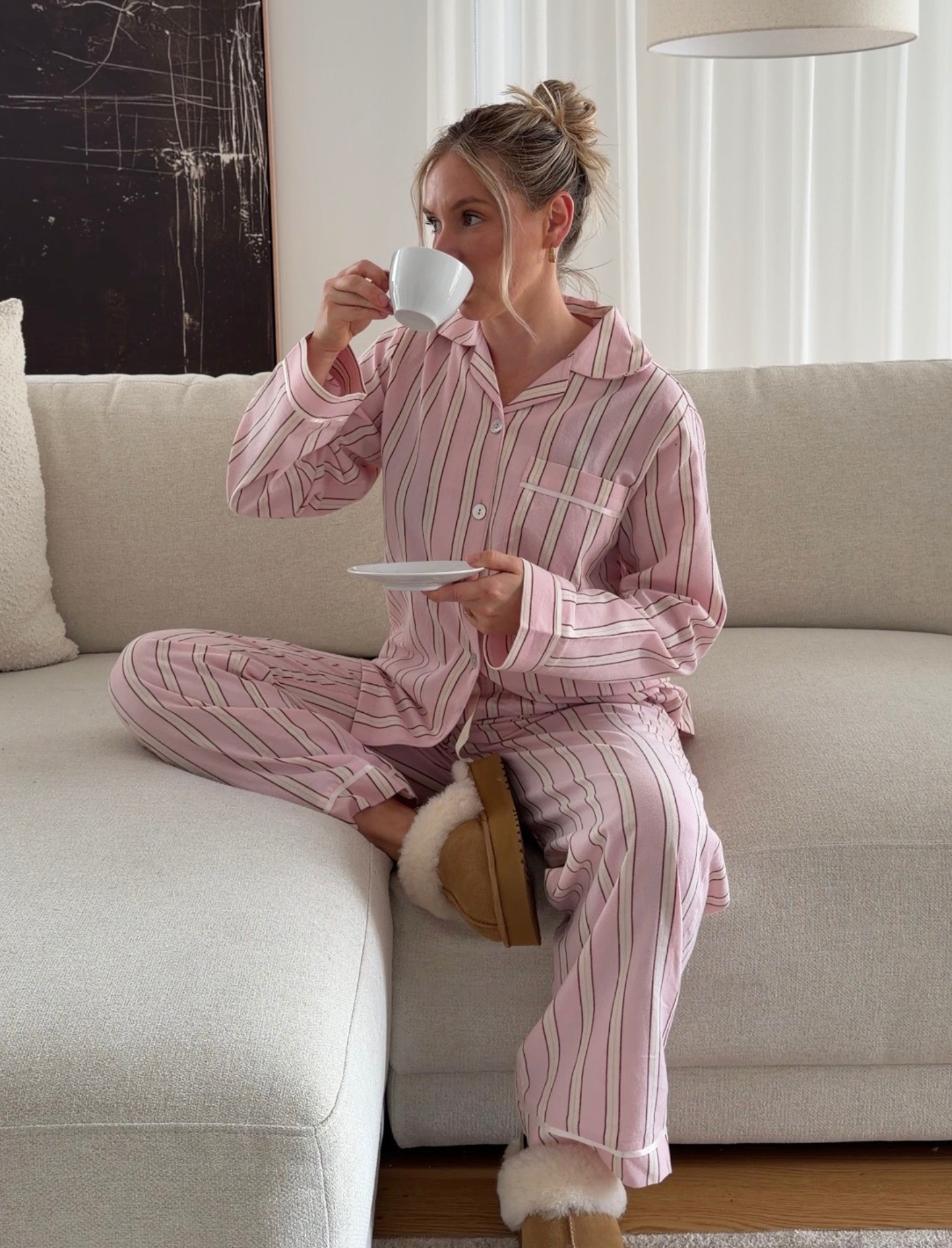 Stripe Cosy Full Length PJ Set