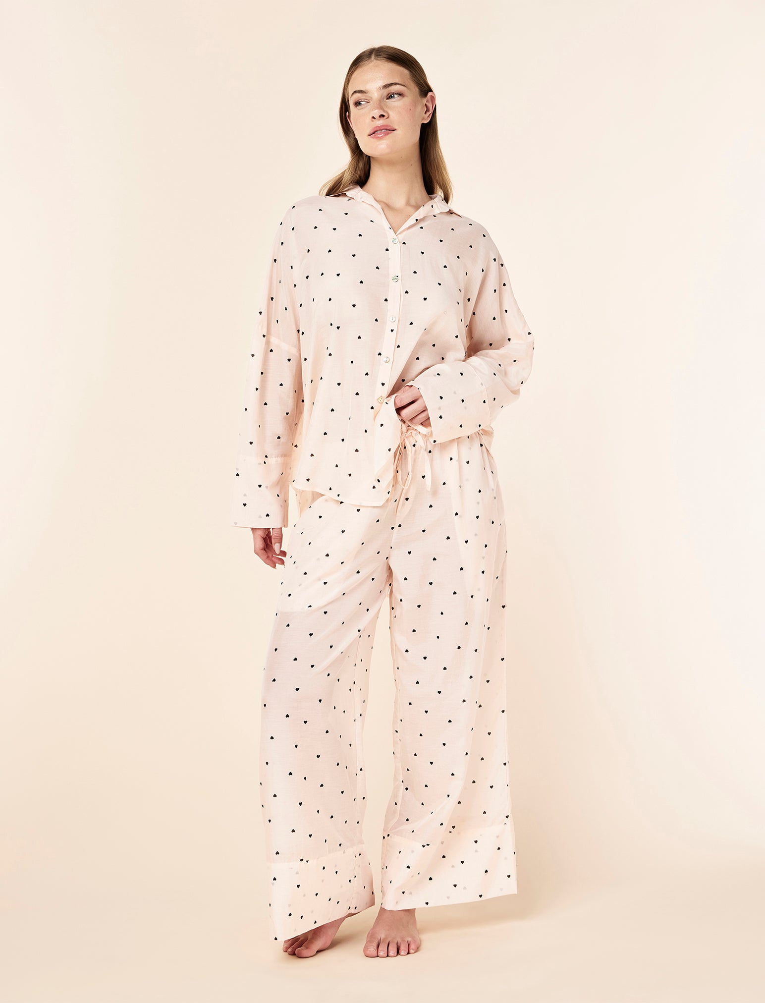 Hearts Full Length PJ Set