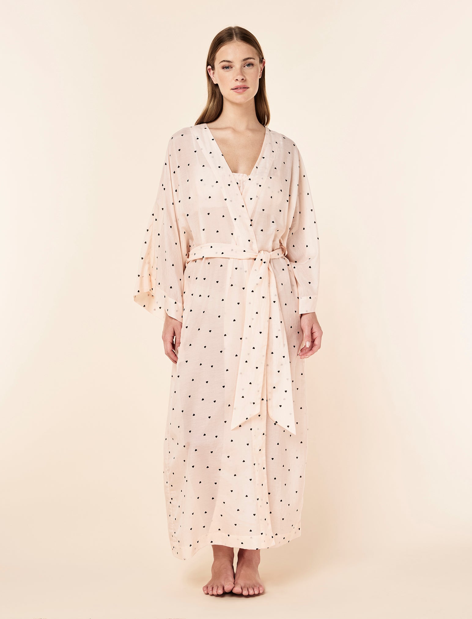 Hearts Maxi Kimono Robe