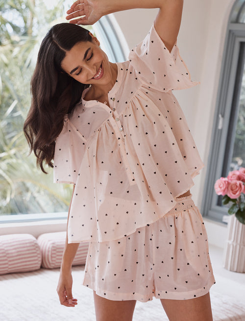 HEARTS GATHERED BOXER PJ SET
