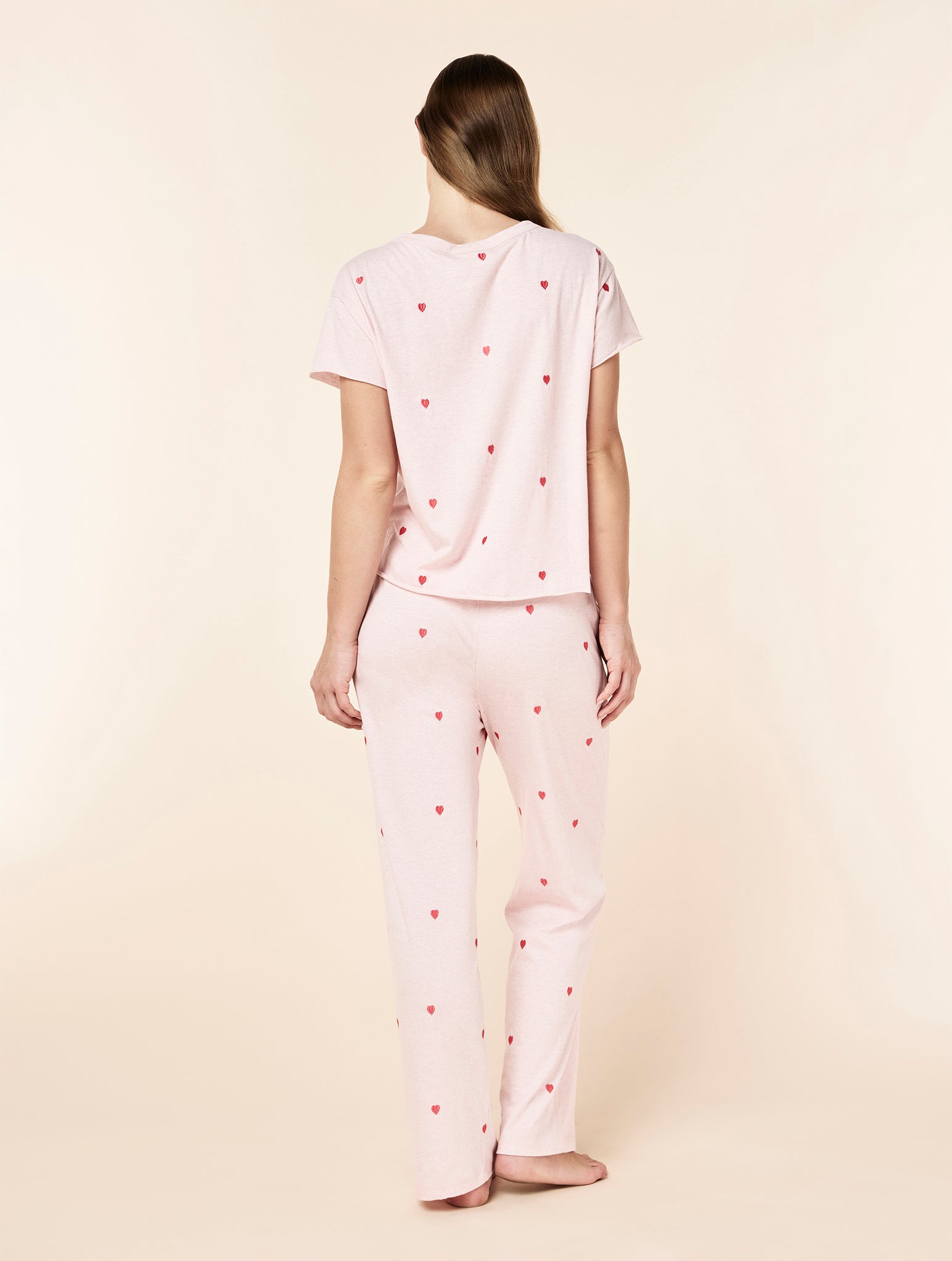 Jada Hearts Cotton Boxy Tee and Straight Leg Pant