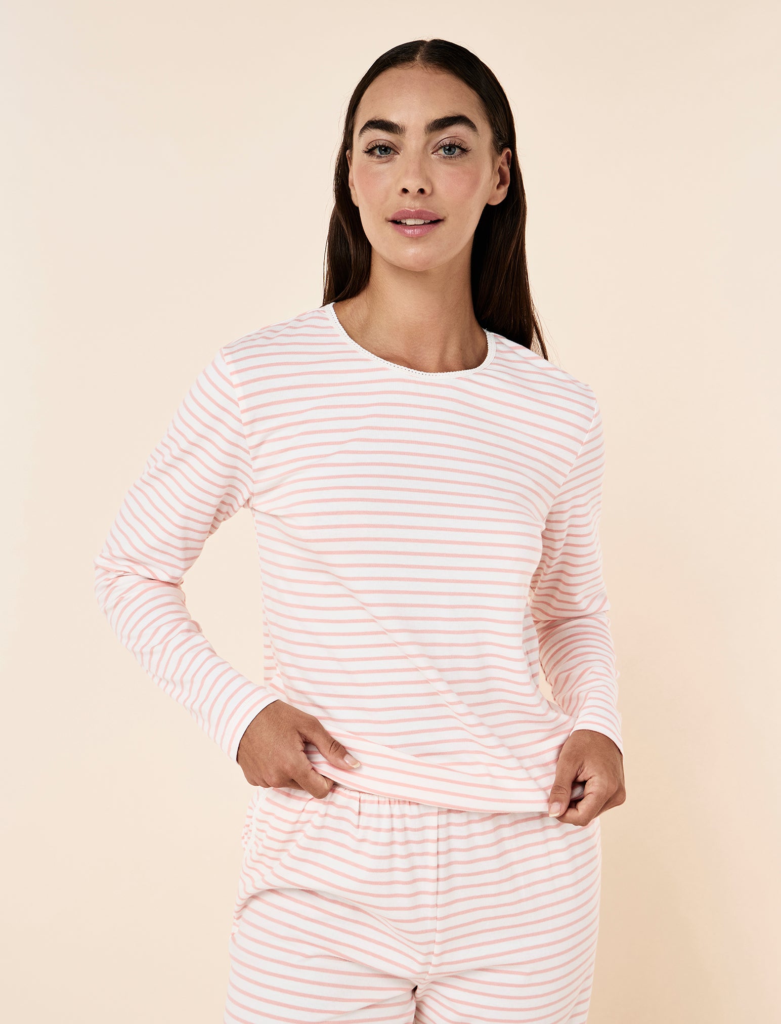 Soft Organic Cotton Knit Long Sleeve Top