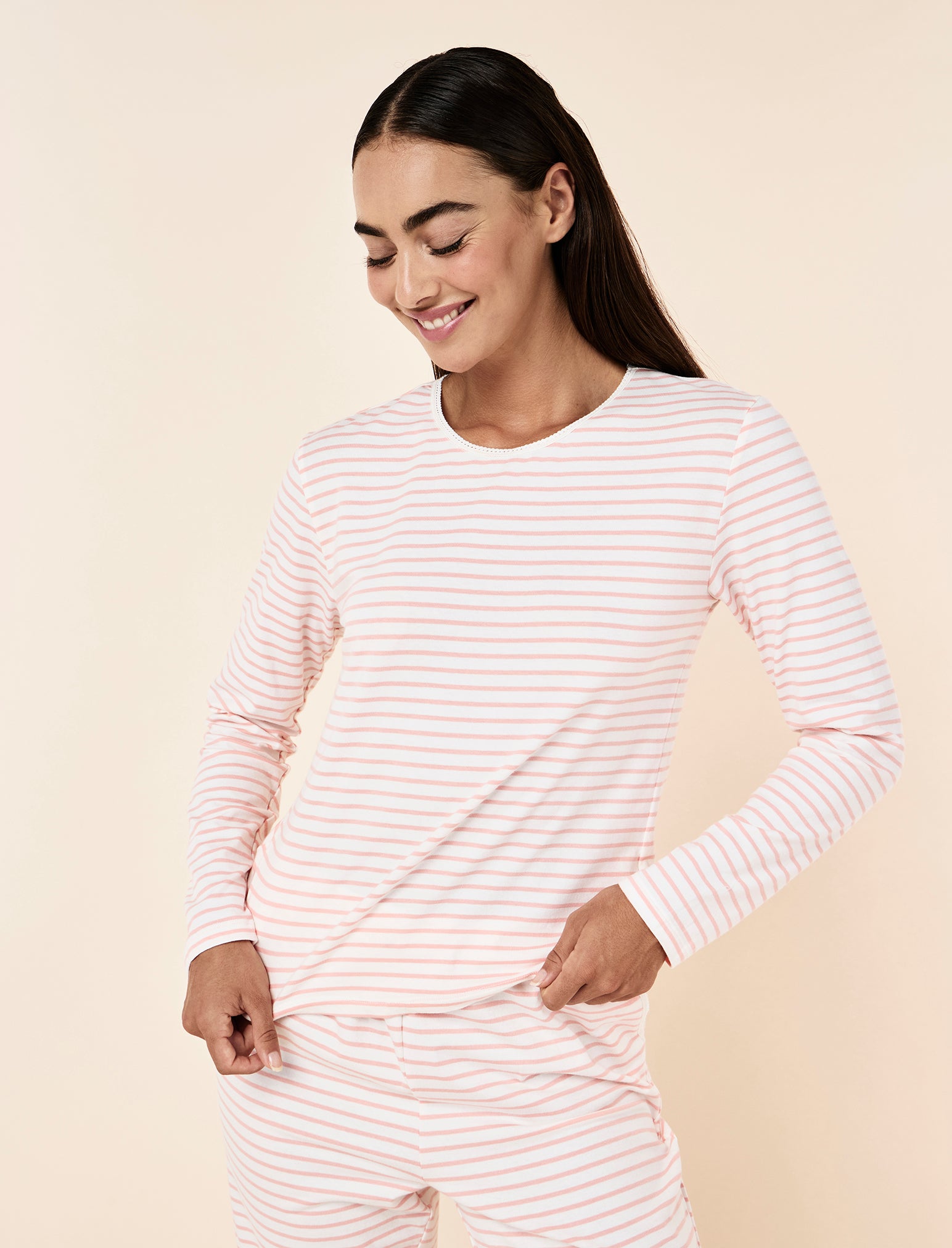 Soft Organic Cotton Knit Long Sleeve Top