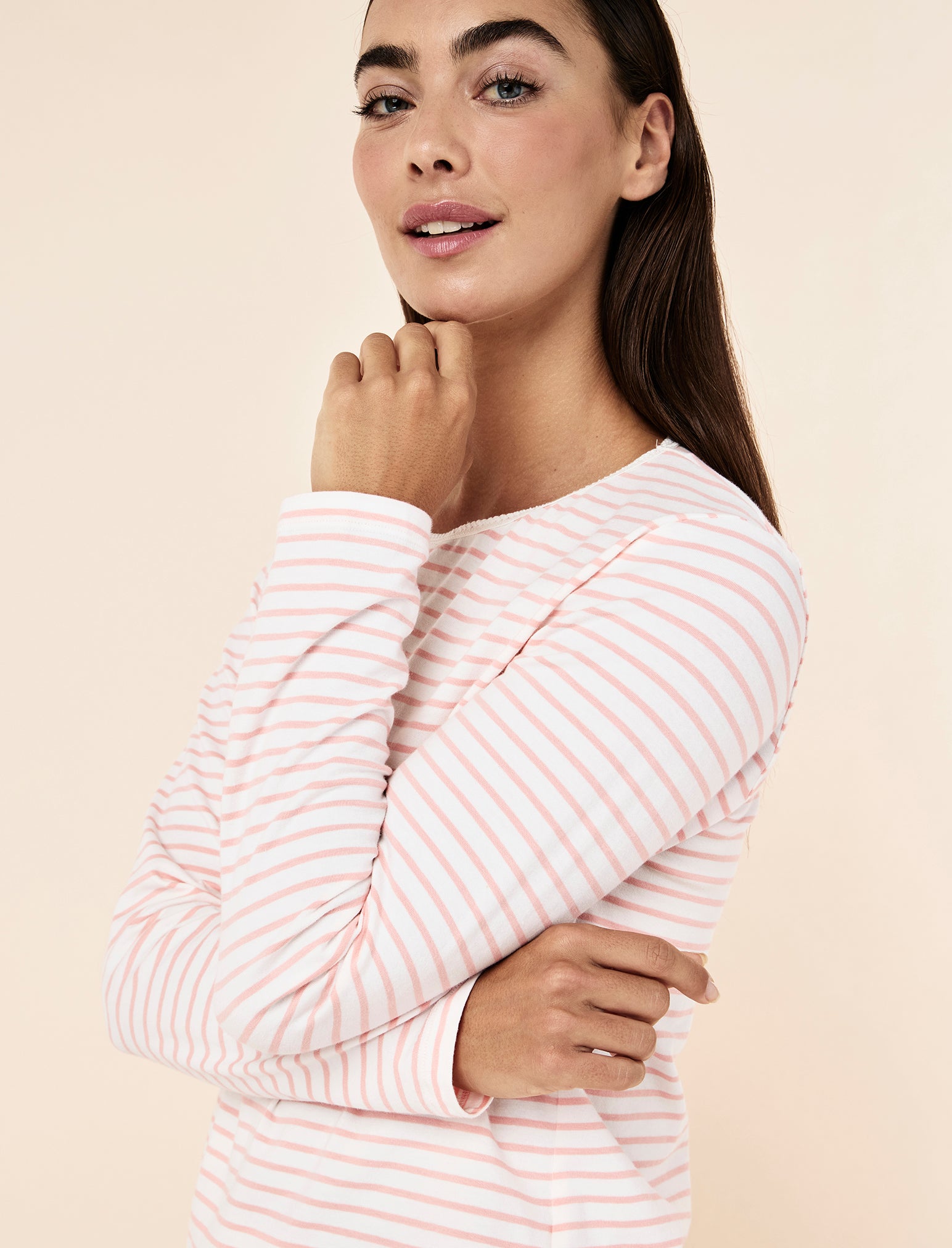 Soft Organic Cotton Knit Long Sleeve Top
