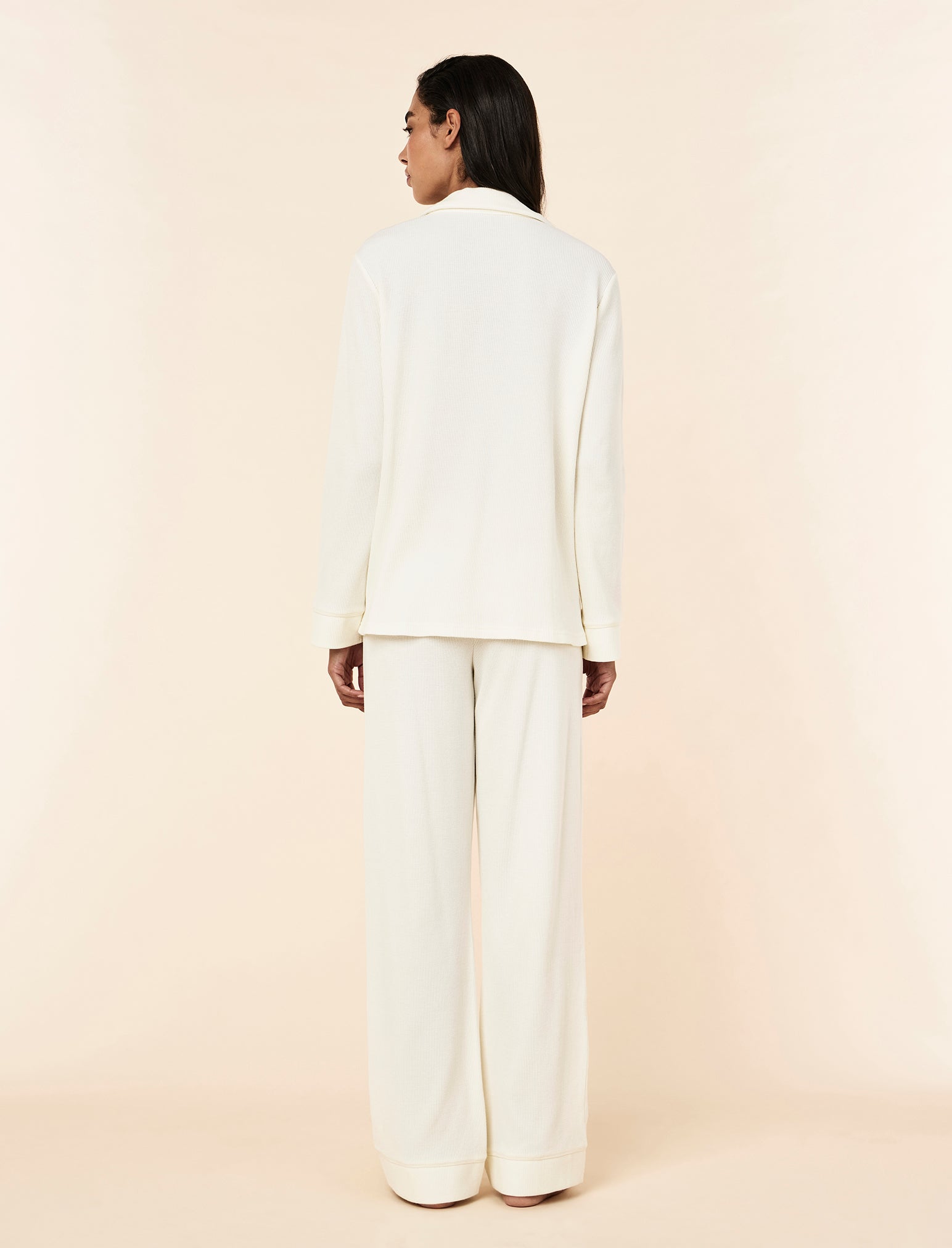 Claire Soft Cotton Waffle Full Length PJ Set