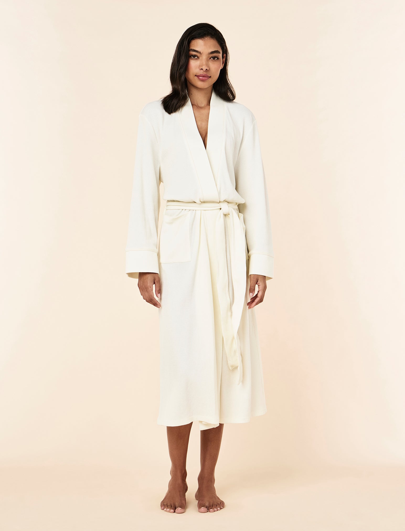 Claire Soft Cotton Waffle Maxi Robe