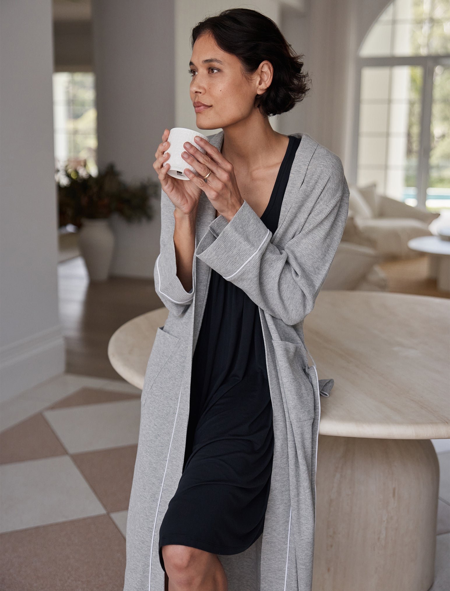 Claire Cotton Waffle Maxi Robe