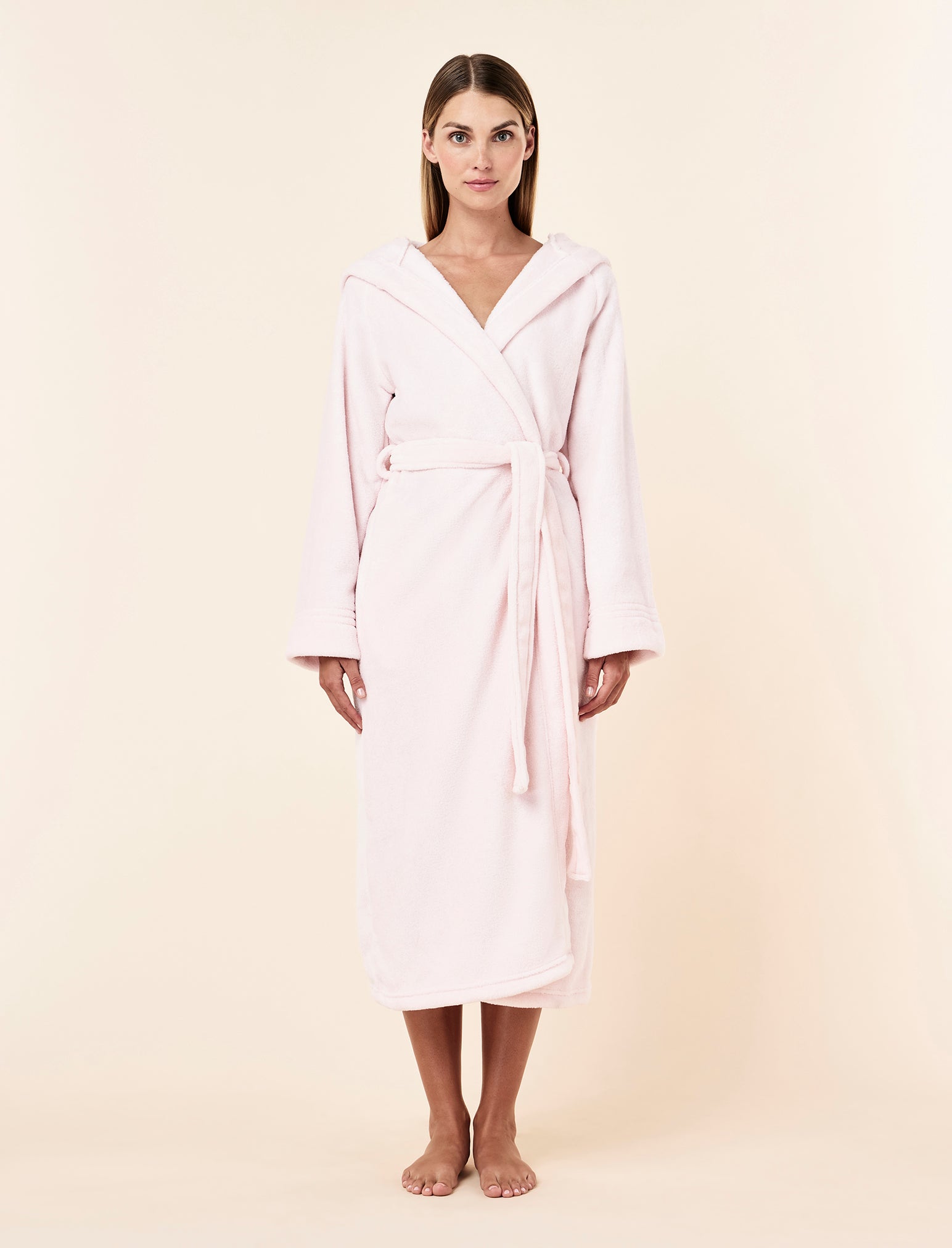 Long Plush Hooded Robe