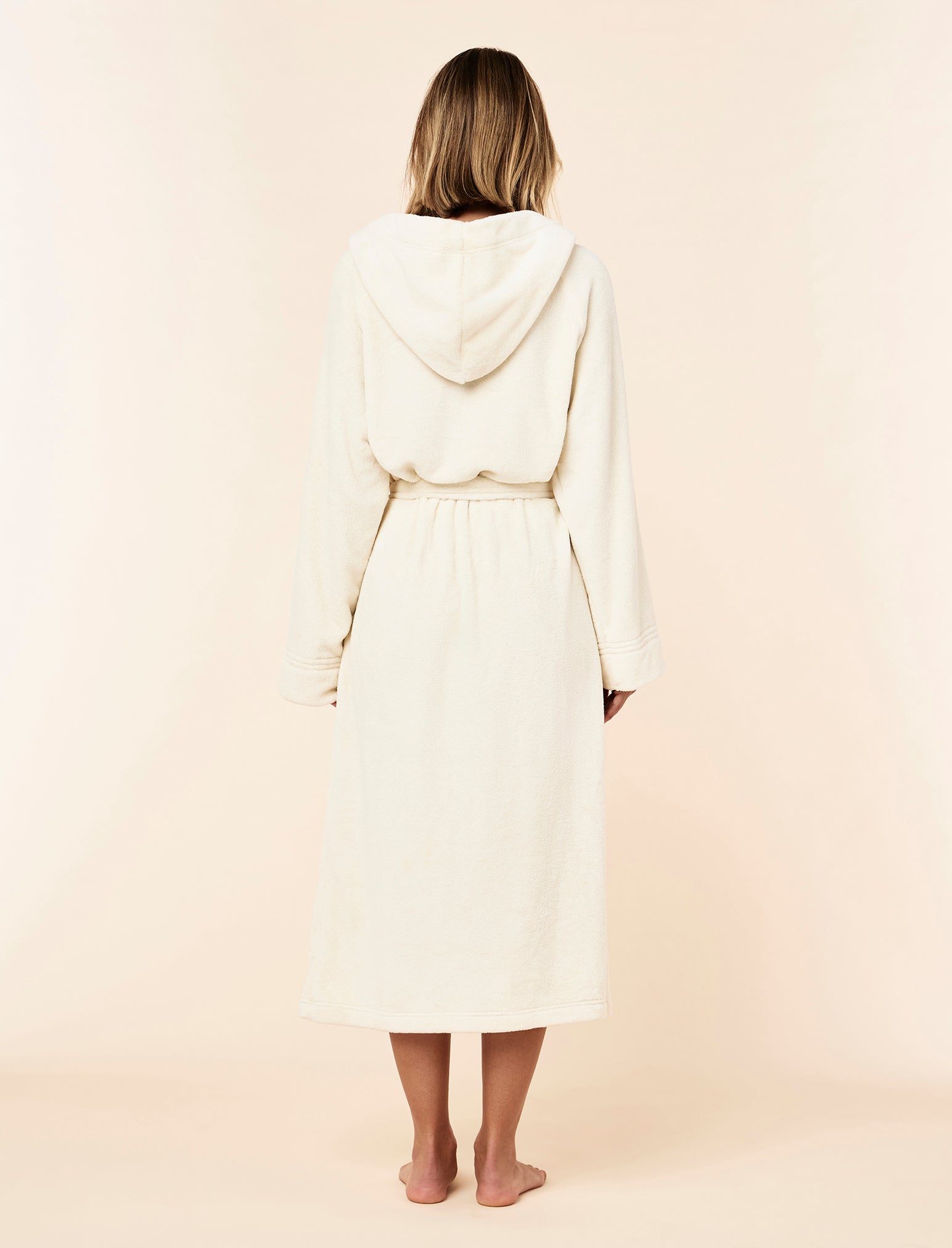 Long Plush Hooded Robe