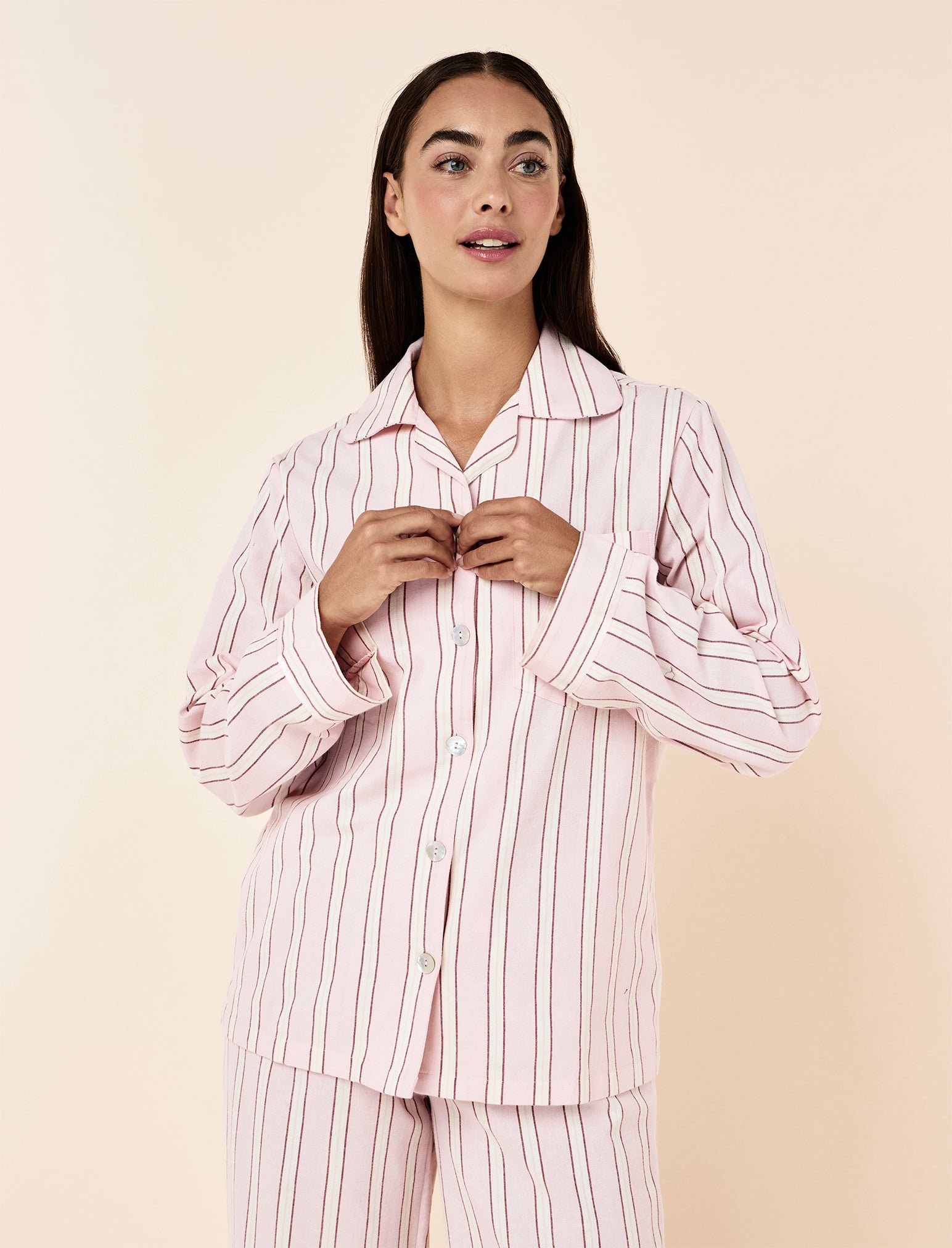 Stripe Cosy Full Length PJ Set