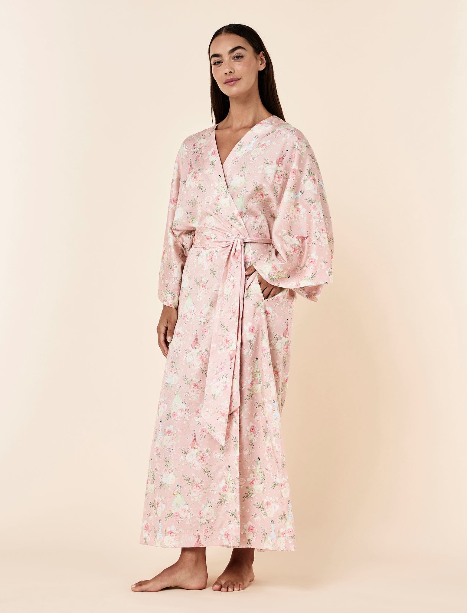 Blush Baskets Maxi Kimono Robe