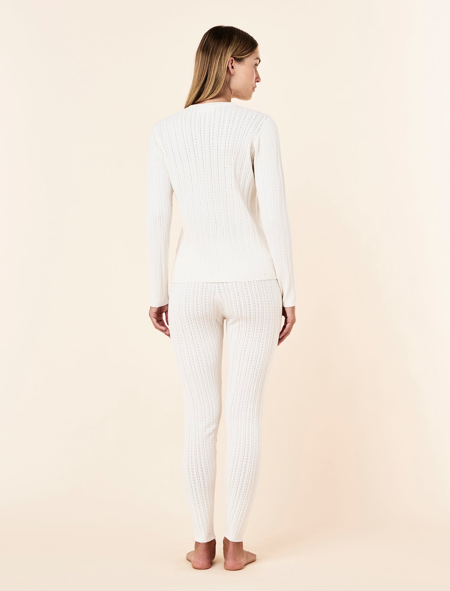 Olivia Pointelle Long Sleeve Henley Top