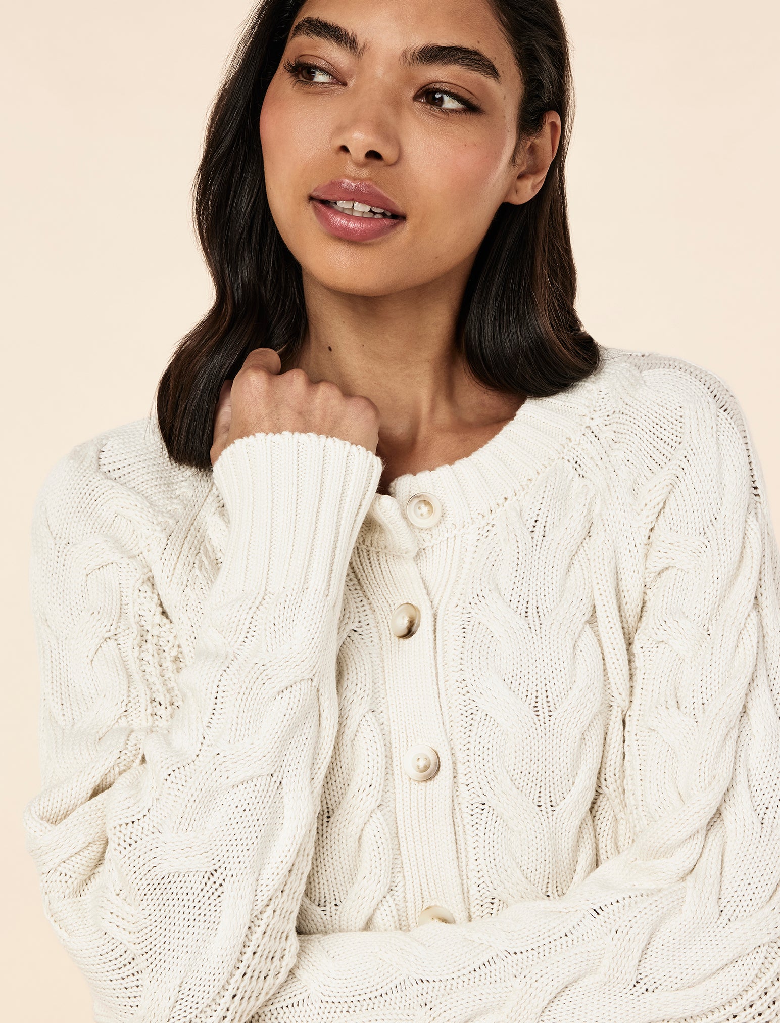 Cosy Cable Cotton Cashmere Cardi
