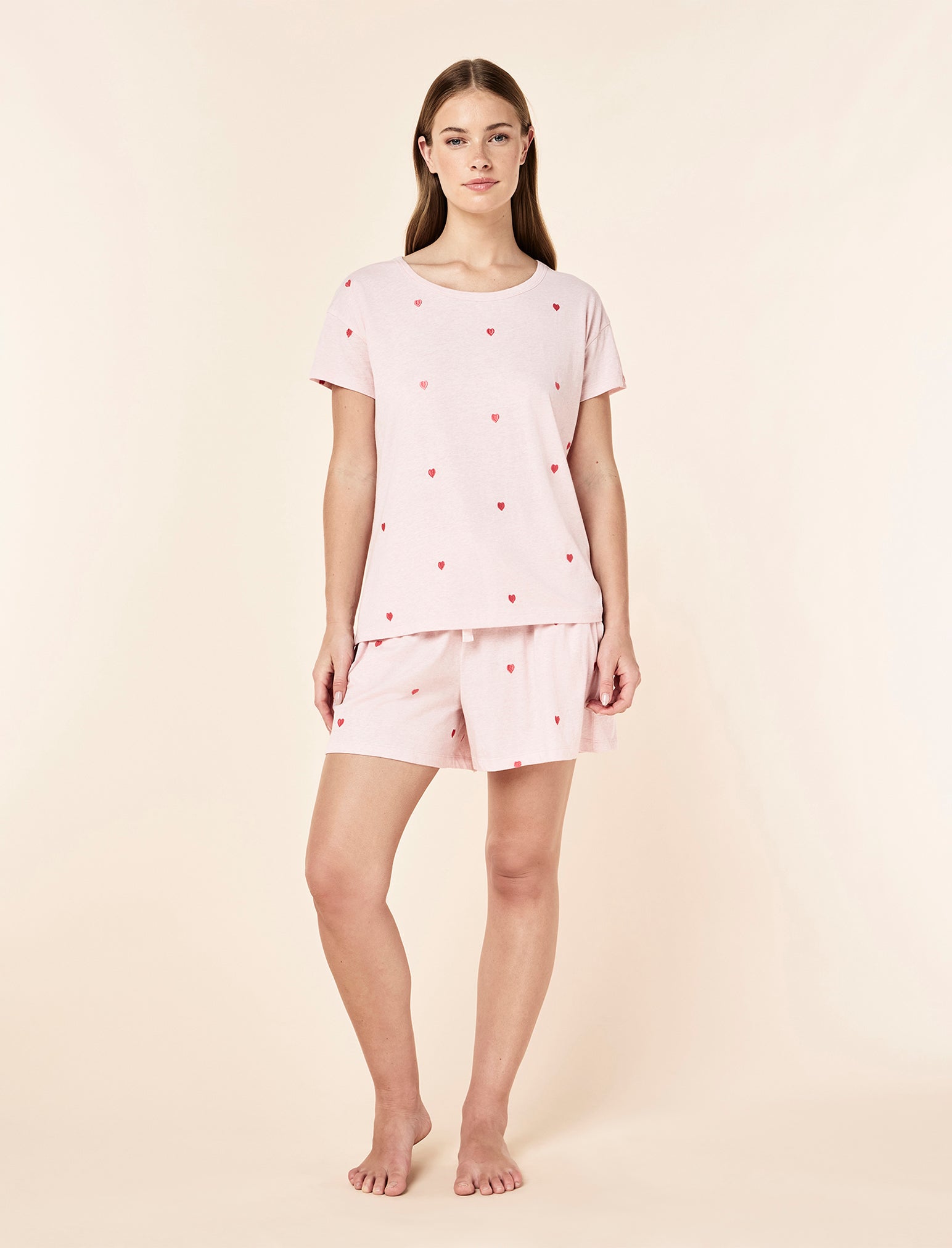 Jada Hearts Cotton Knit Boxer PJ Set