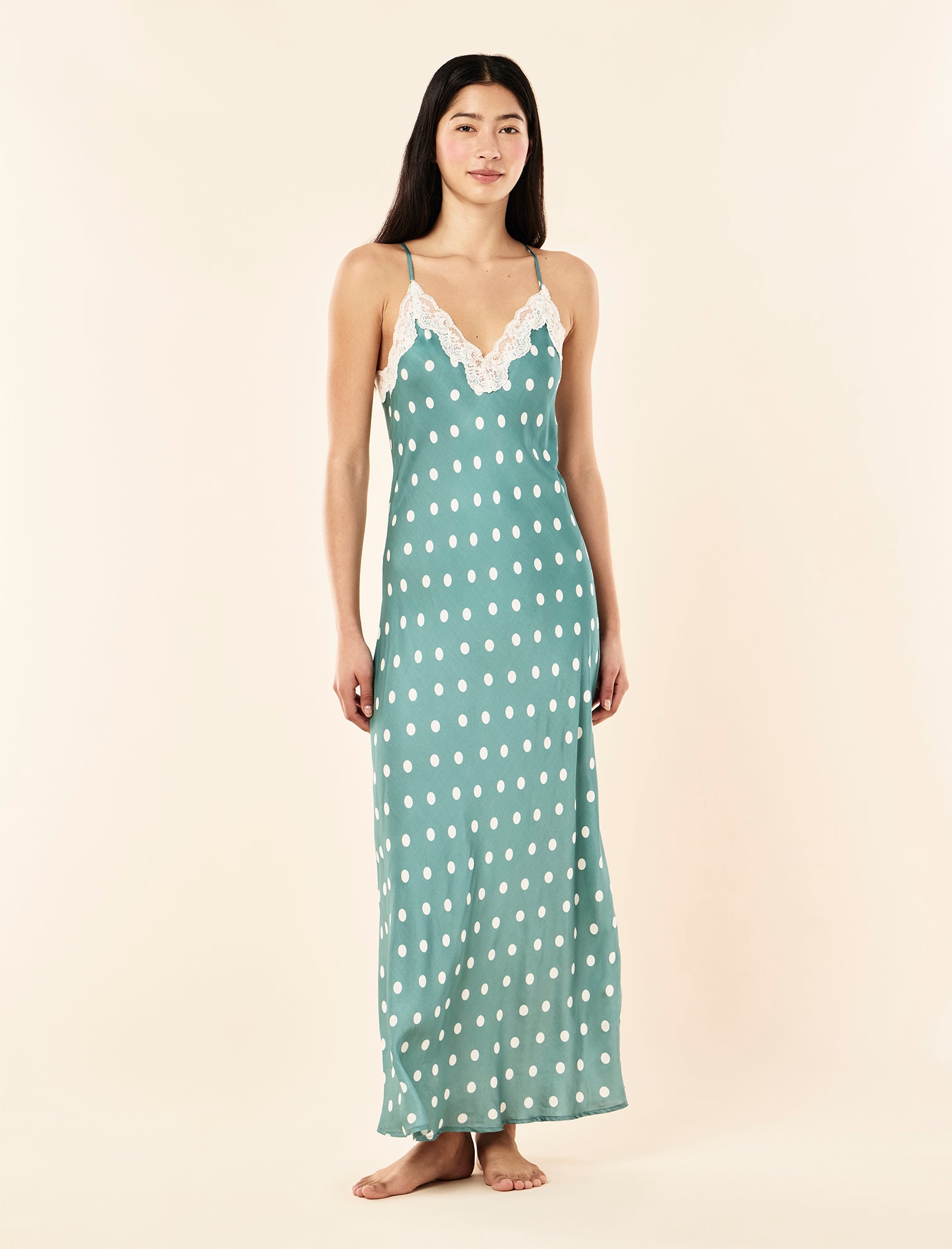 Annabelle Lace Front Maxi Nightie