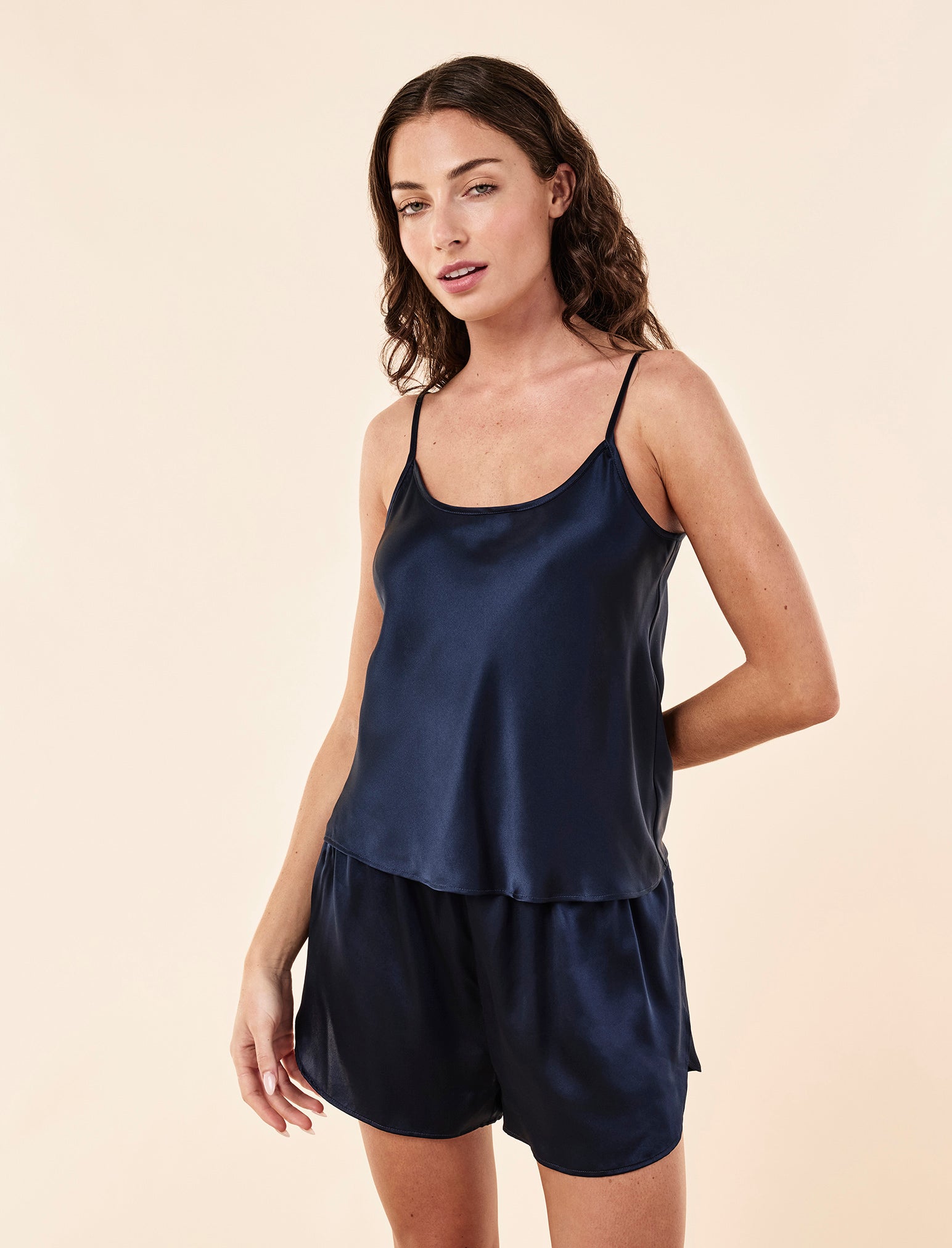 Audrey Mulberry Silk Tulip Cami Boxer PJ Set