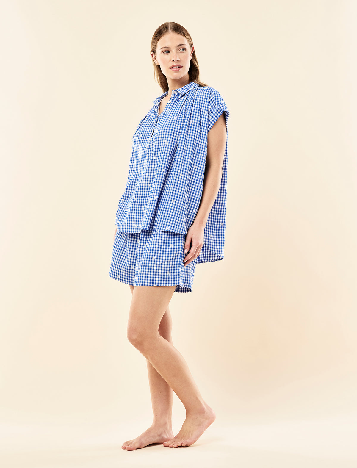 Daisy Gingham Boxer PJ Set