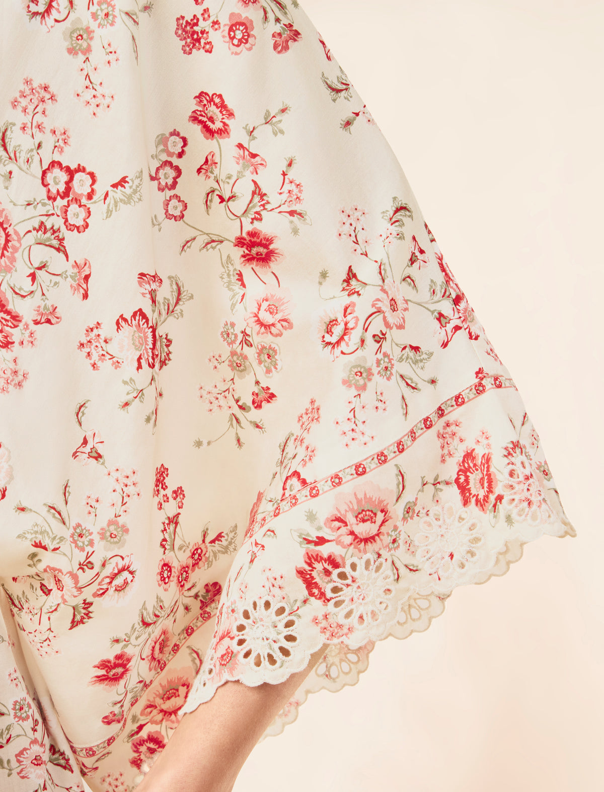 Border Floral Midi Kimono Robe