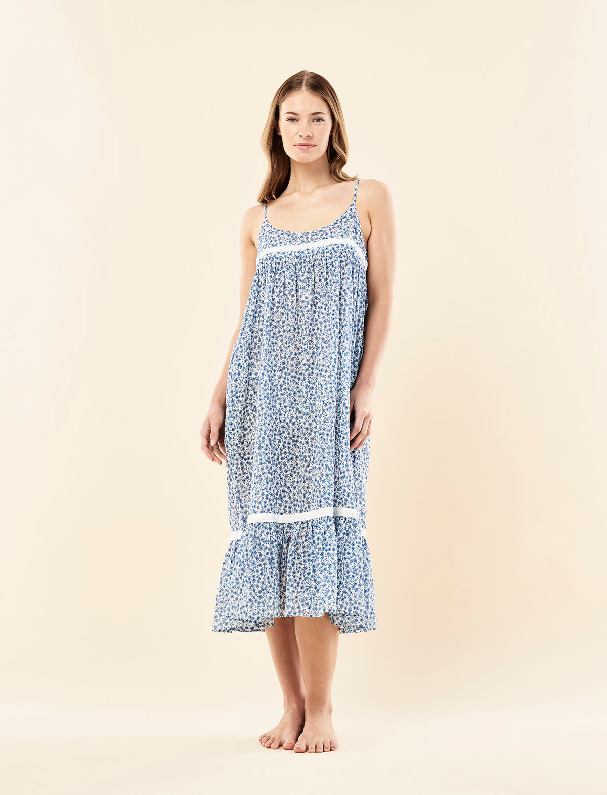 Sorrento Lace Trim Maxi Nightie