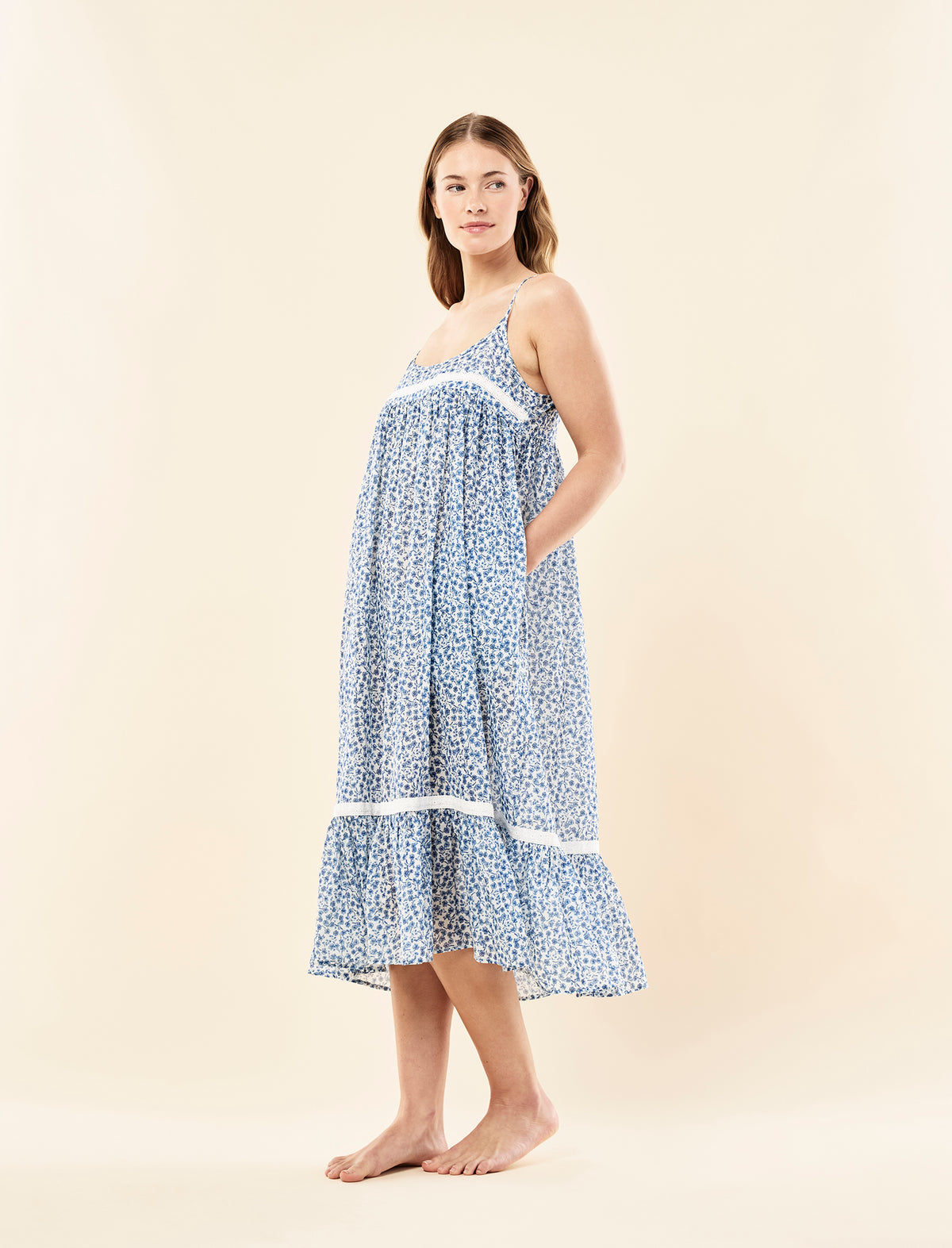 Sorrento Lace Trim Maxi Nightie