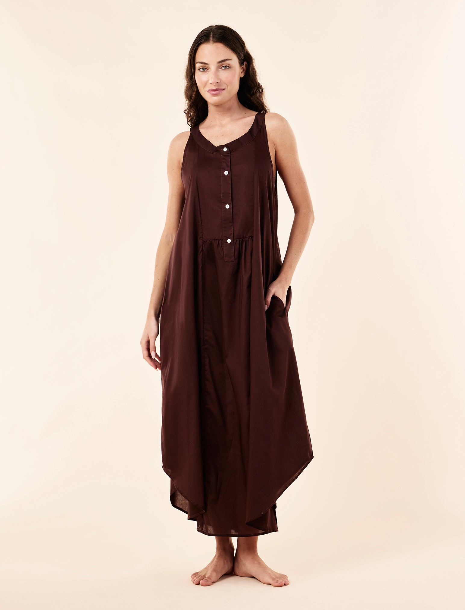 Gemma Madison Panel Front Maxi Nightie