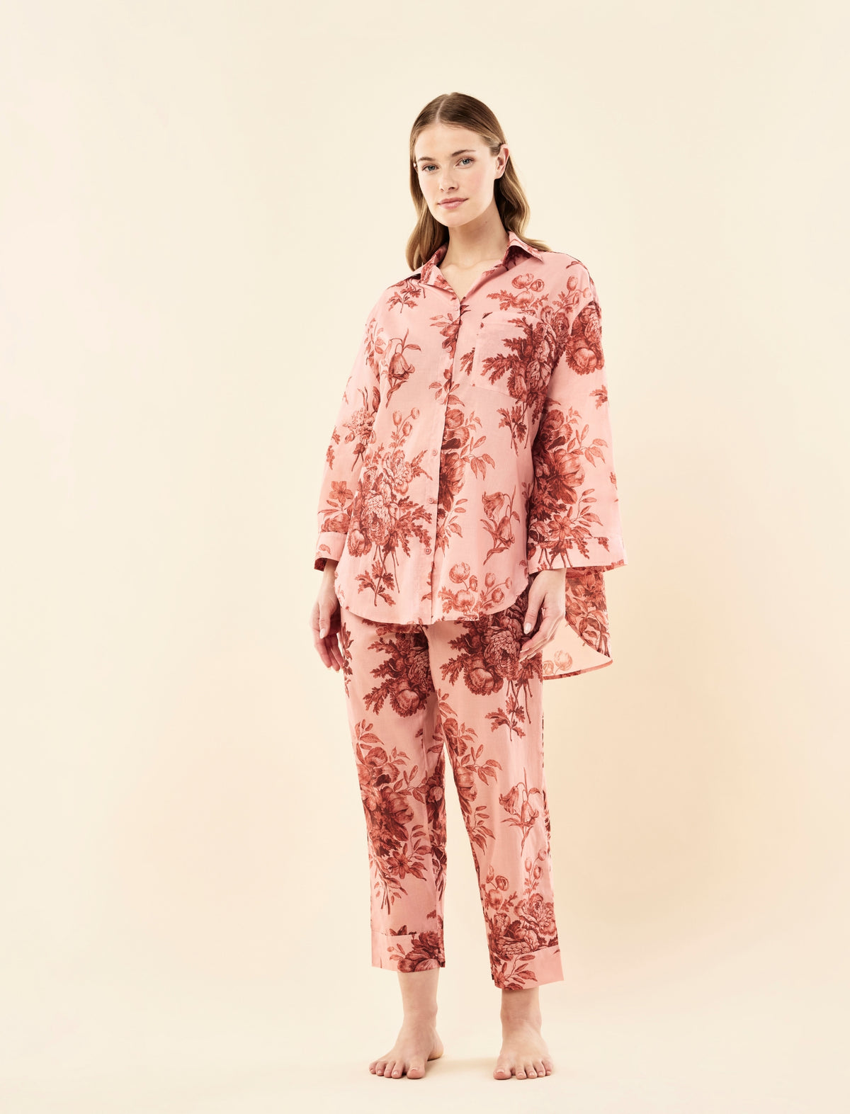 Karen Walker Romantic Floral Long Sleeve Crop PJ Set