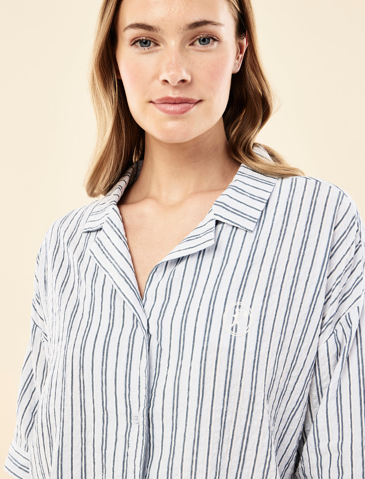 Karen Walker Seersucker Stripe Boxer PJ Set