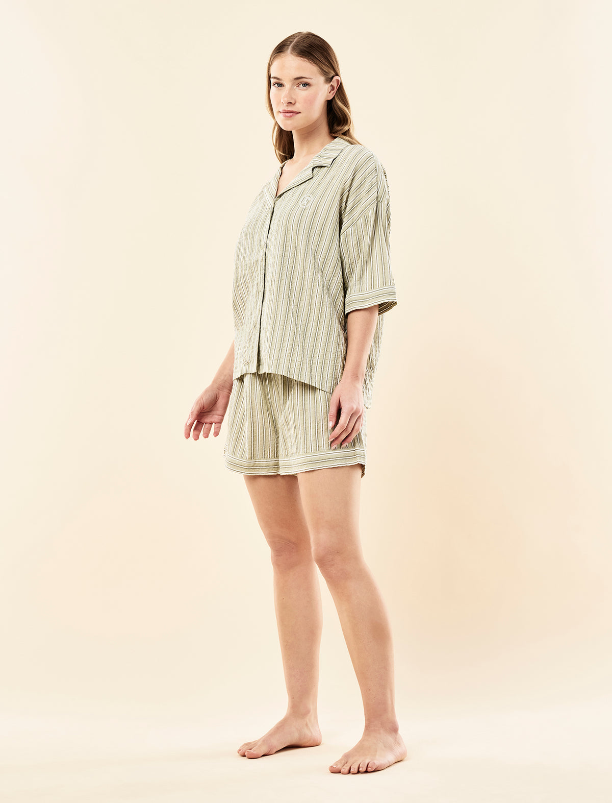 Karen Walker Seersucker Stripe Boxer PJ Set