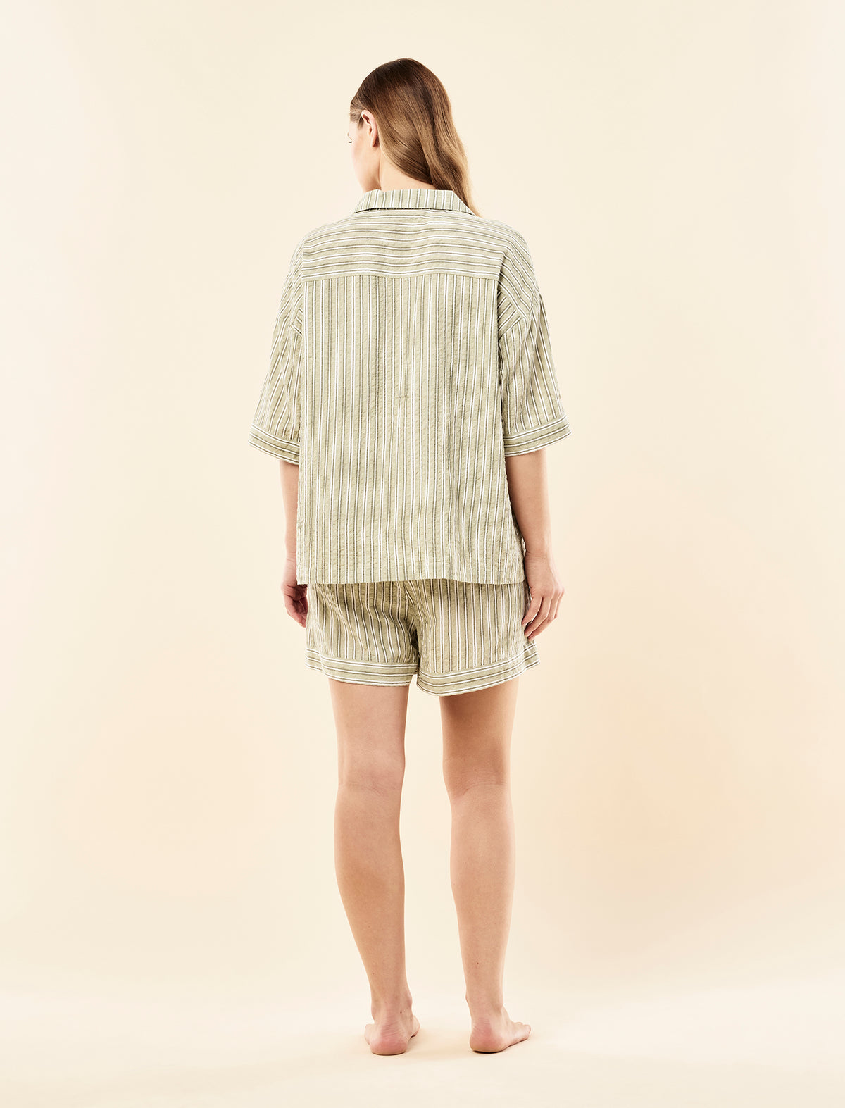 Karen Walker Seersucker Stripe Boxer PJ Set