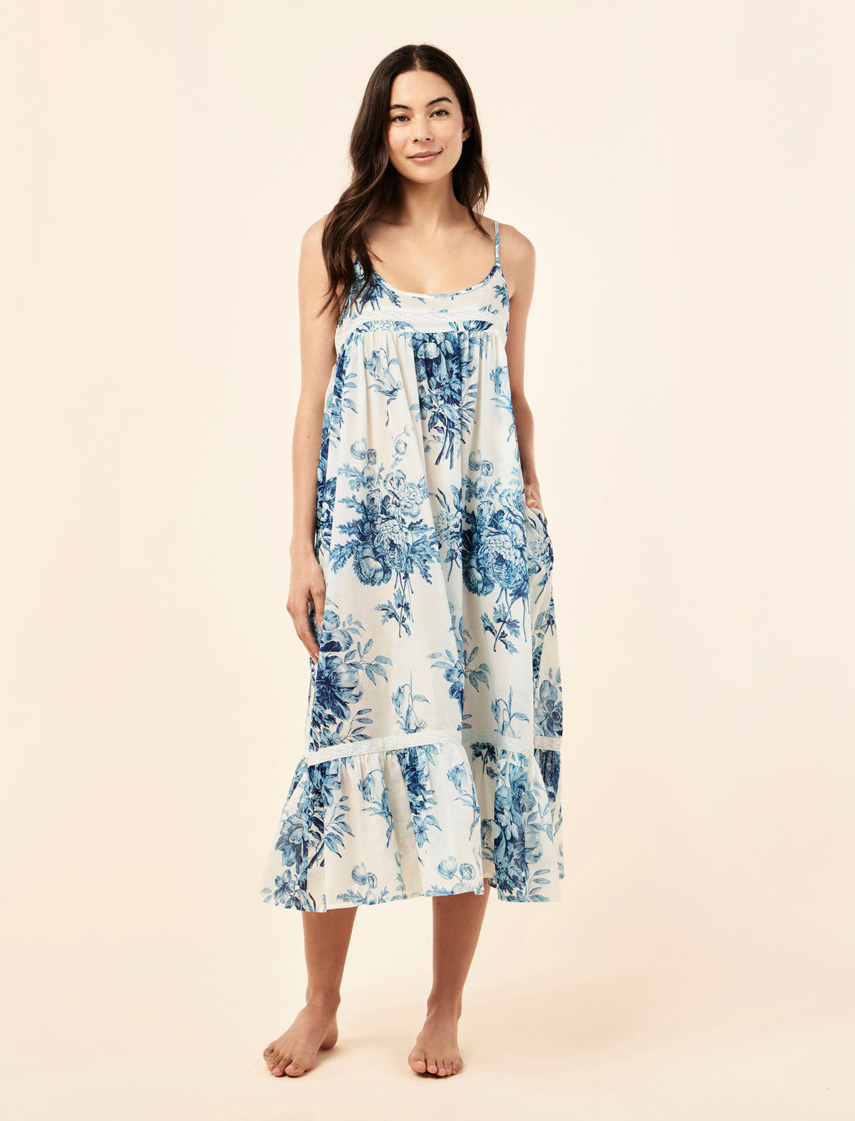 Sakura wearing the Karen Walker Romantic Floral Lace Insert Nightie
[model: Sakura wears size S |  Height: 173cm/ 5’8” | Bust: 81cm | Waist: 64cm | Hips: 89cm]