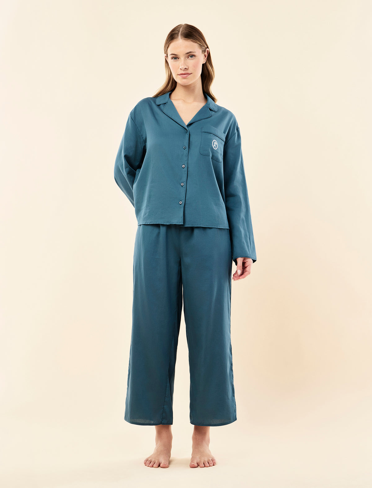 Sianie wearing the Karen Walker Runaway Girl Crop PJ Set
[model: Sianie wears size S |  Height: 175m
/ 5’9” | Bust: 85cm | Waist: 66cm| Hips: 93cm]