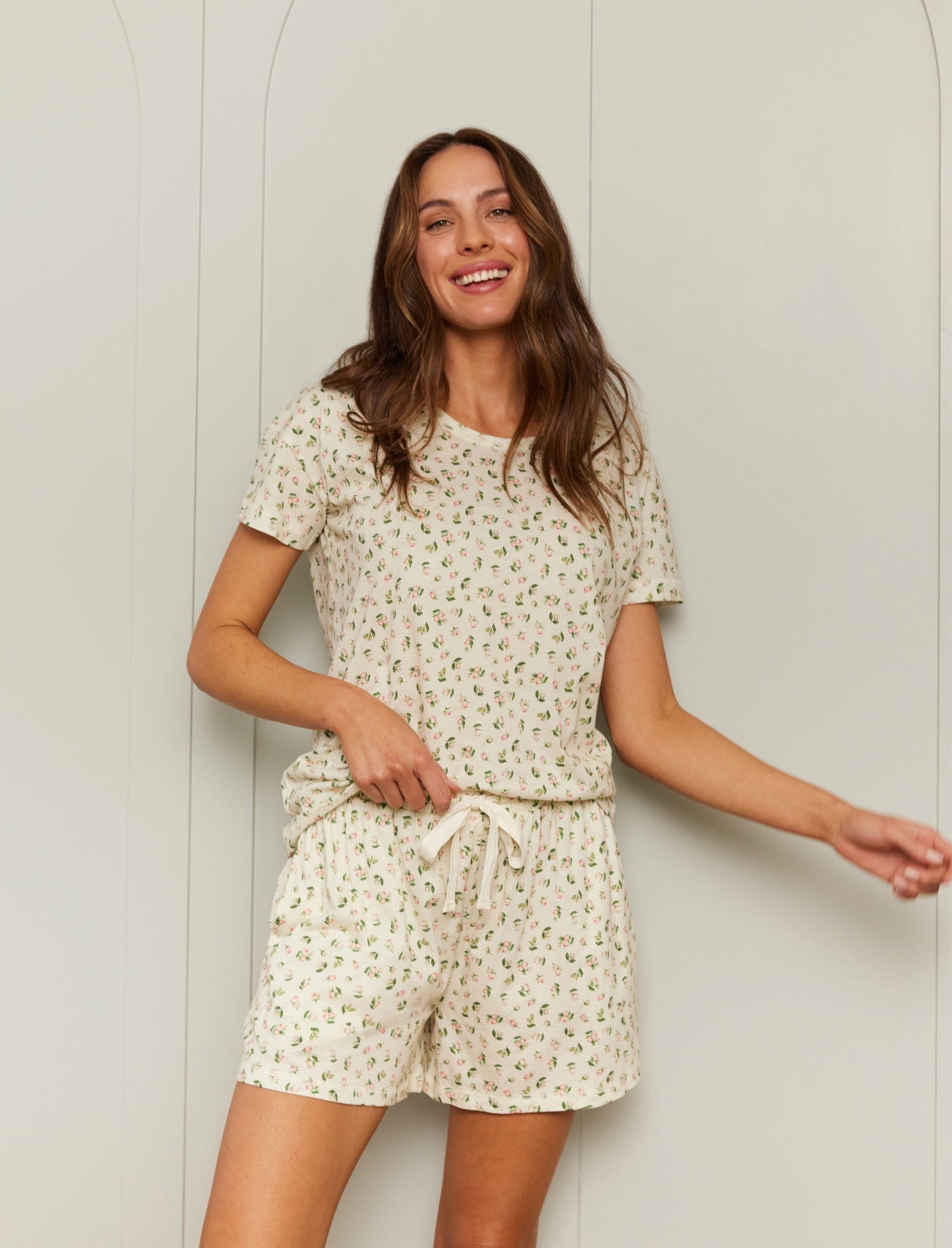Rosebud Organic Cotton Knit Boxer PJ Set