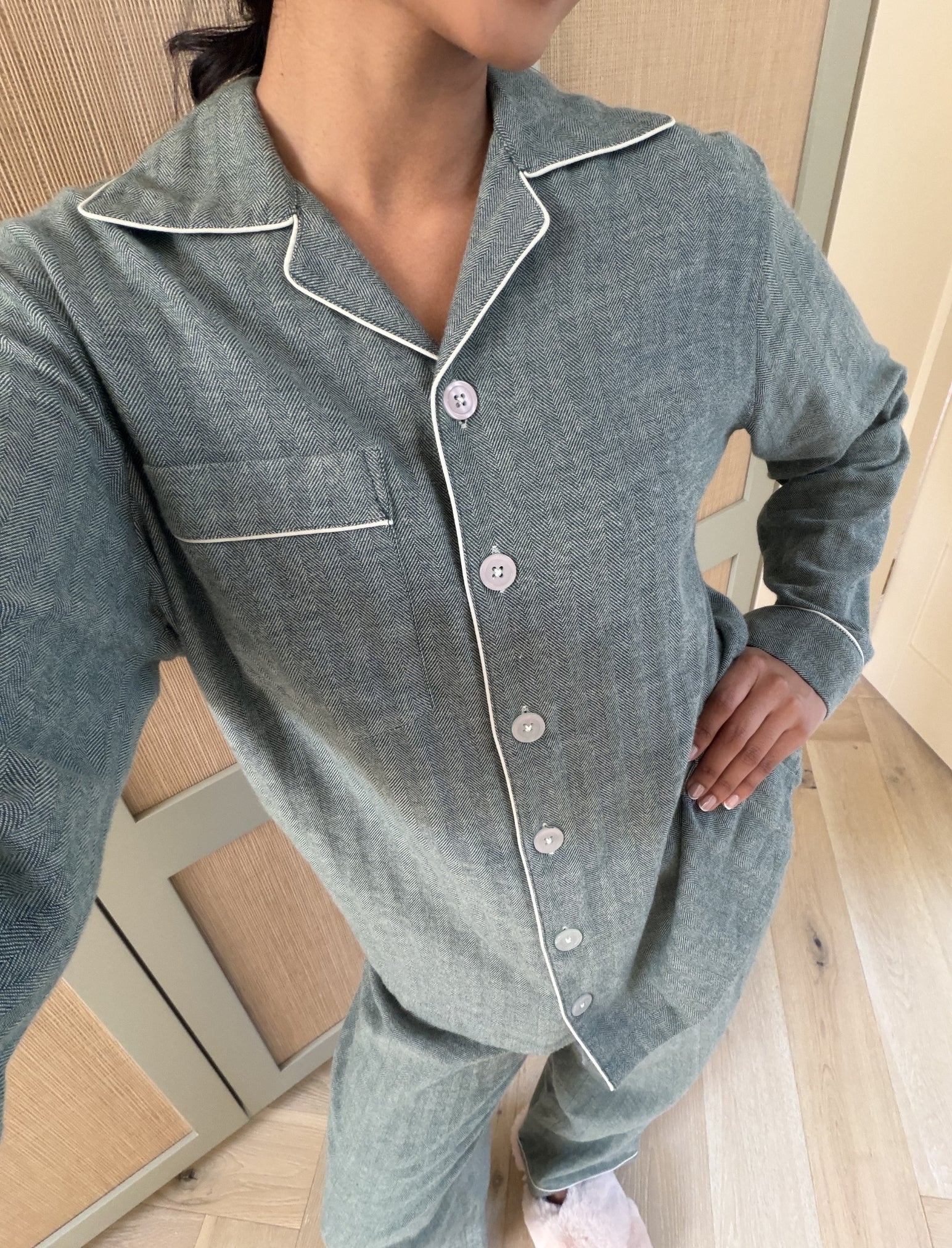 Super Soft Brushed Herringbone PJ Set