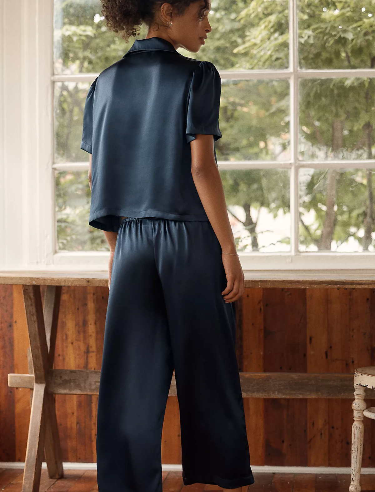 Audrey Mulberry Silk Crop PJ Set
