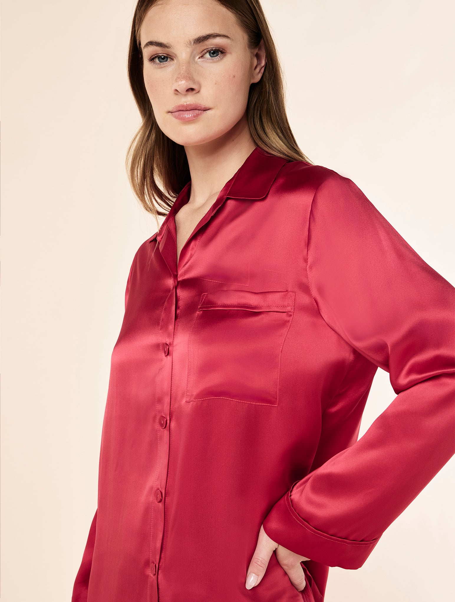 Audrey Washable Silk Full Length PJ Set