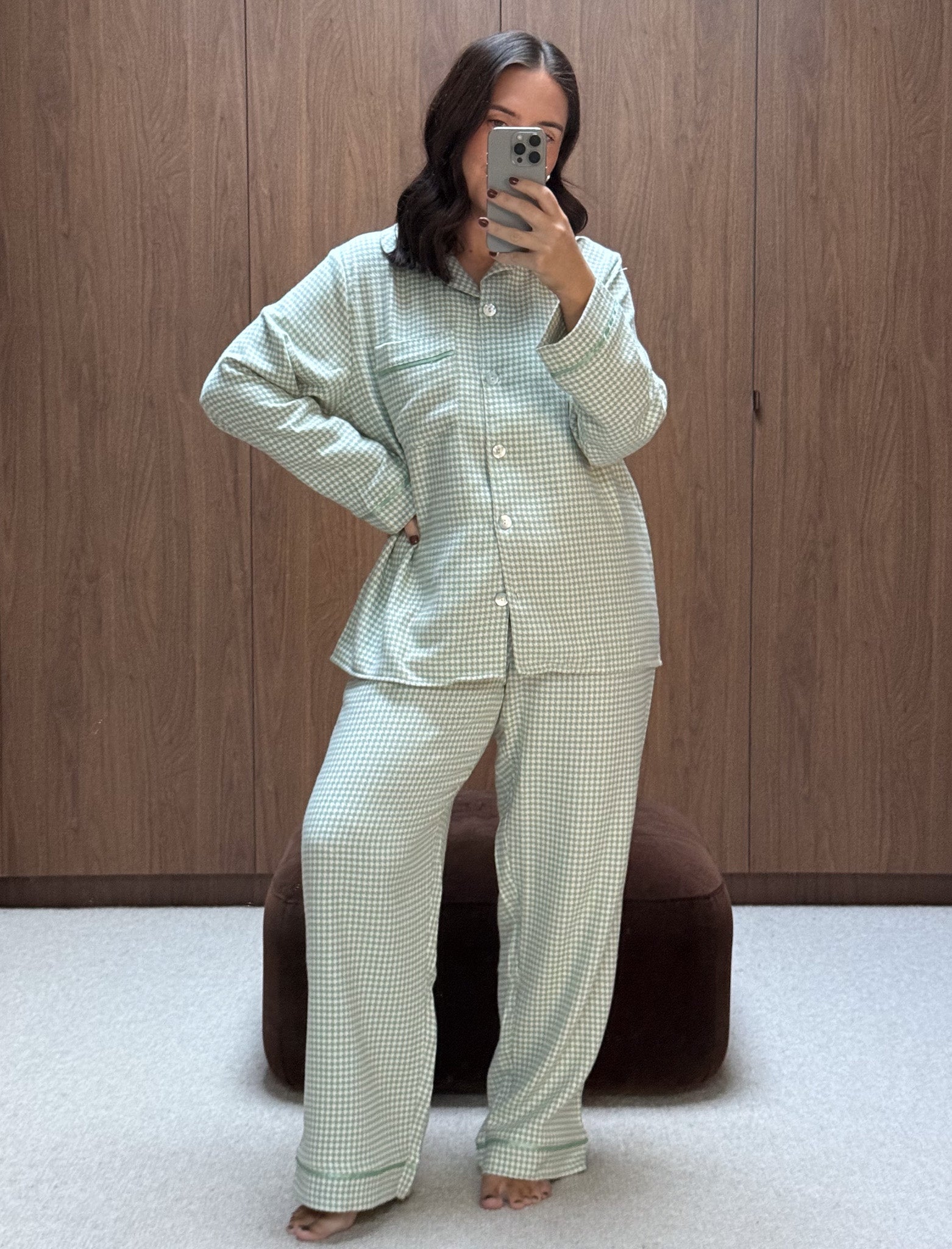Houndstooth Cosy Full Length PJ Set