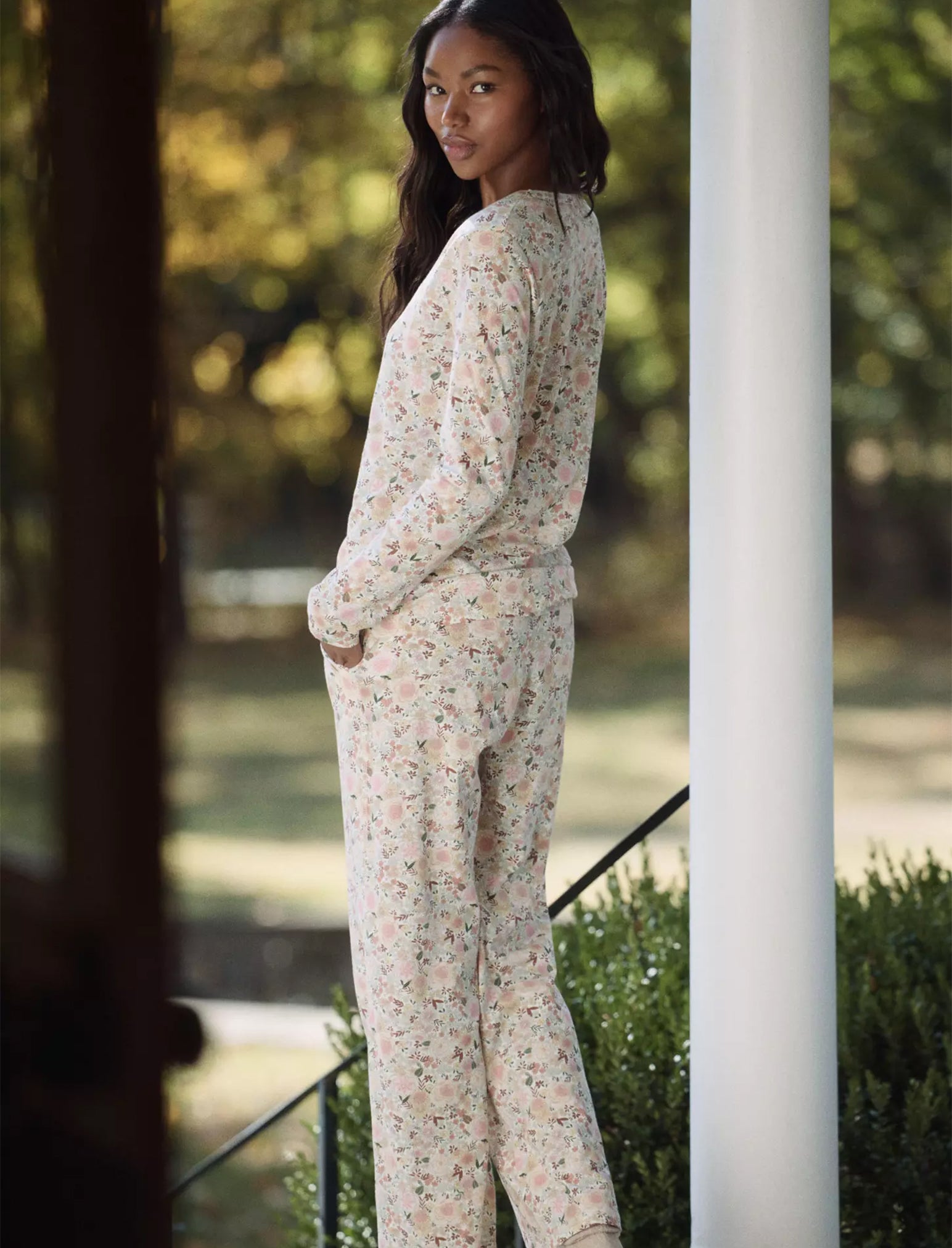 Meribel Knit Henley LS Tee and Straight Leg Pant