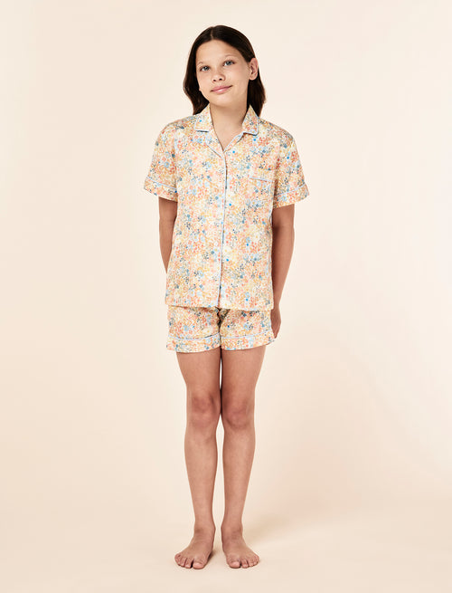 KIDS CARLY FLORAL WOVEN BOXER PJ SET