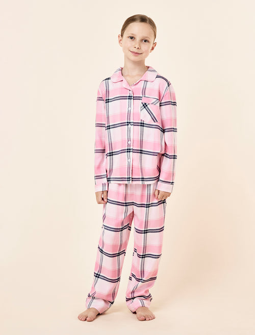 KIDS COMFY PLAID PJ SET