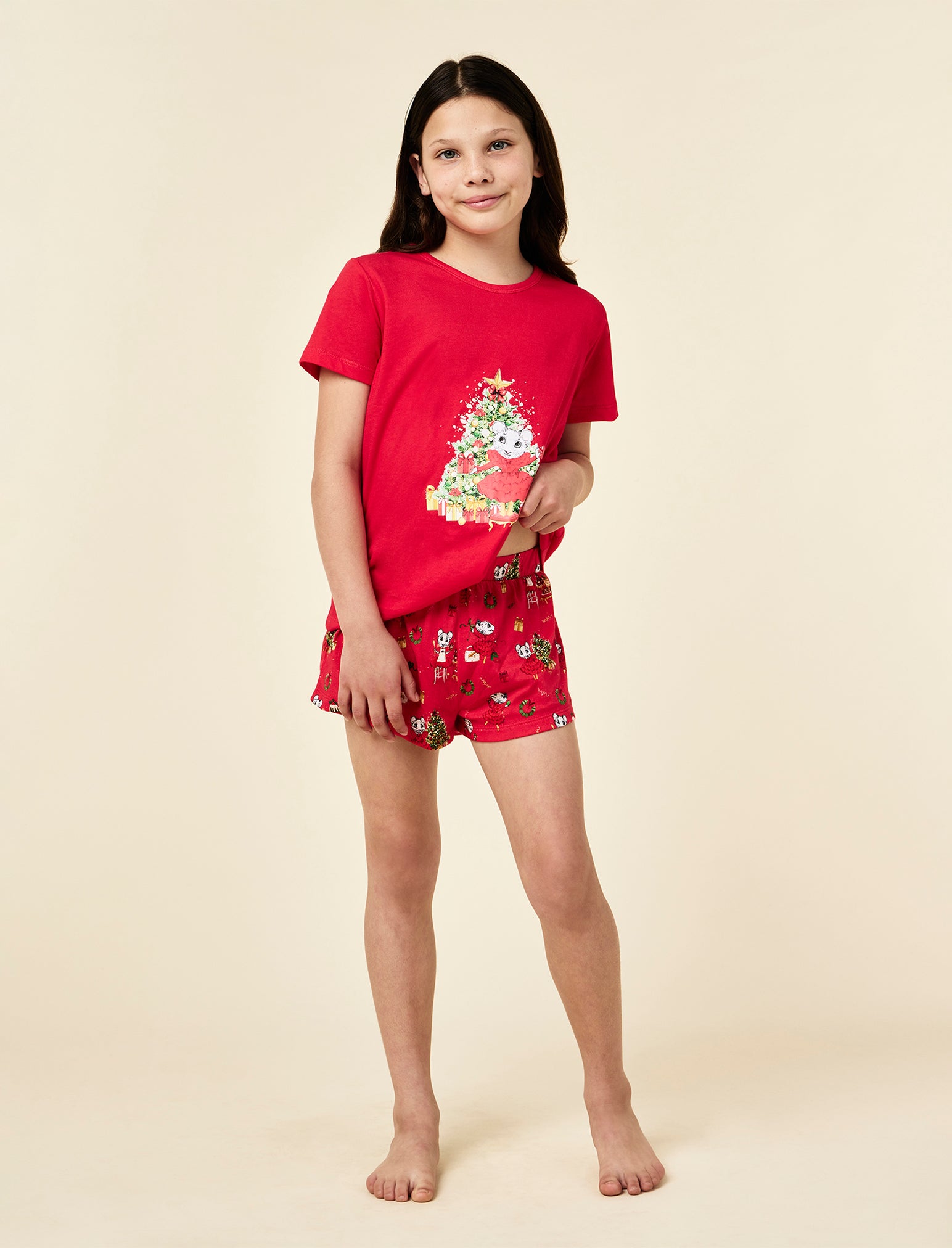 Claris The Mouse Kids Knit Placement PJ Set