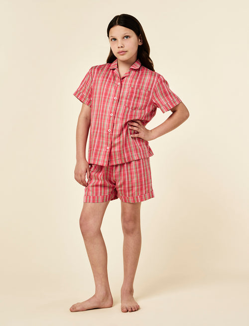 KIDS HOLIDAY PLAID PJ BOXER SET