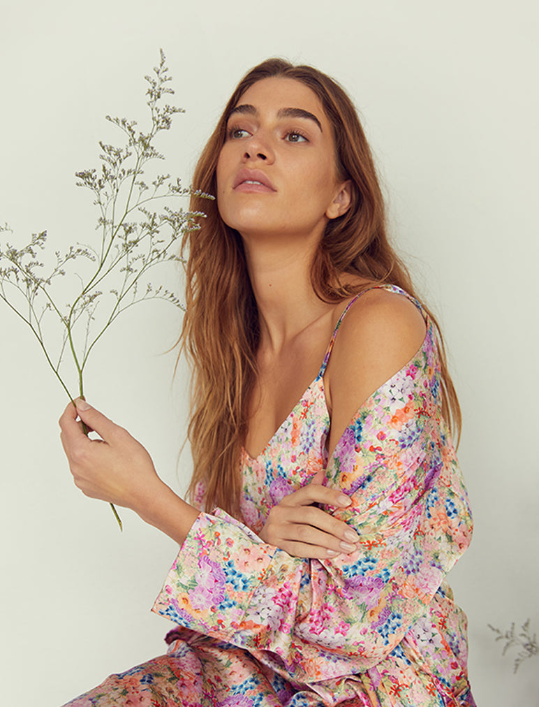 Painted Travels Silk Slip Papinelle Pyjamas AU Papinelle