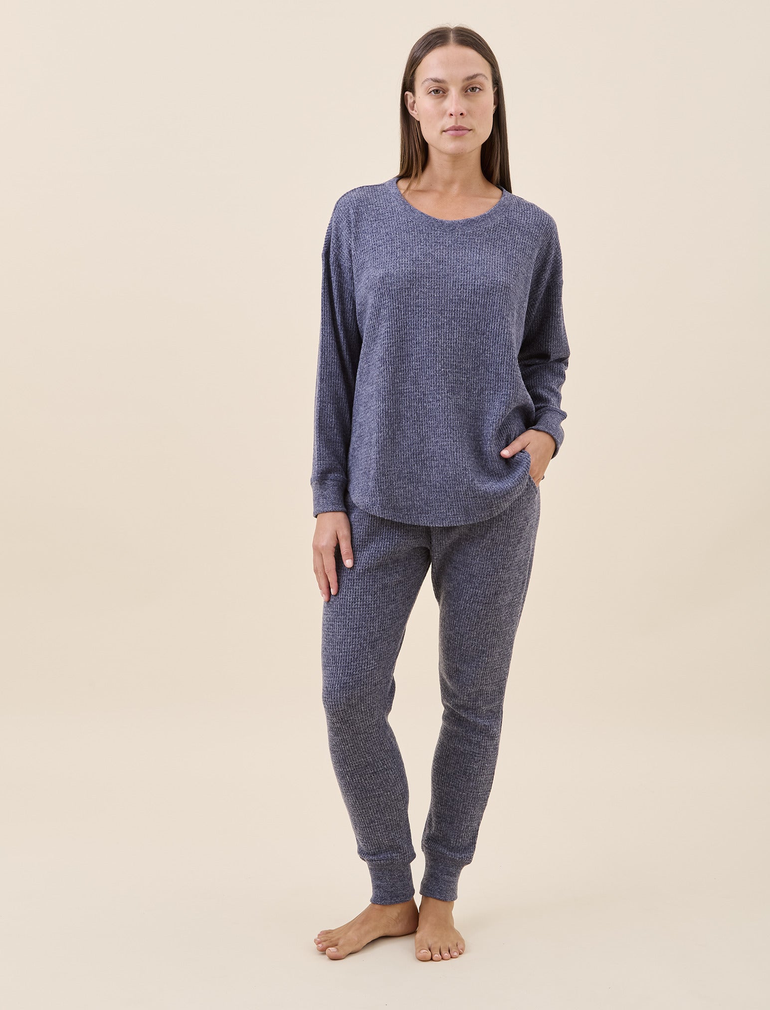 Super Soft Waffle Long Sleeve Relaxed Top